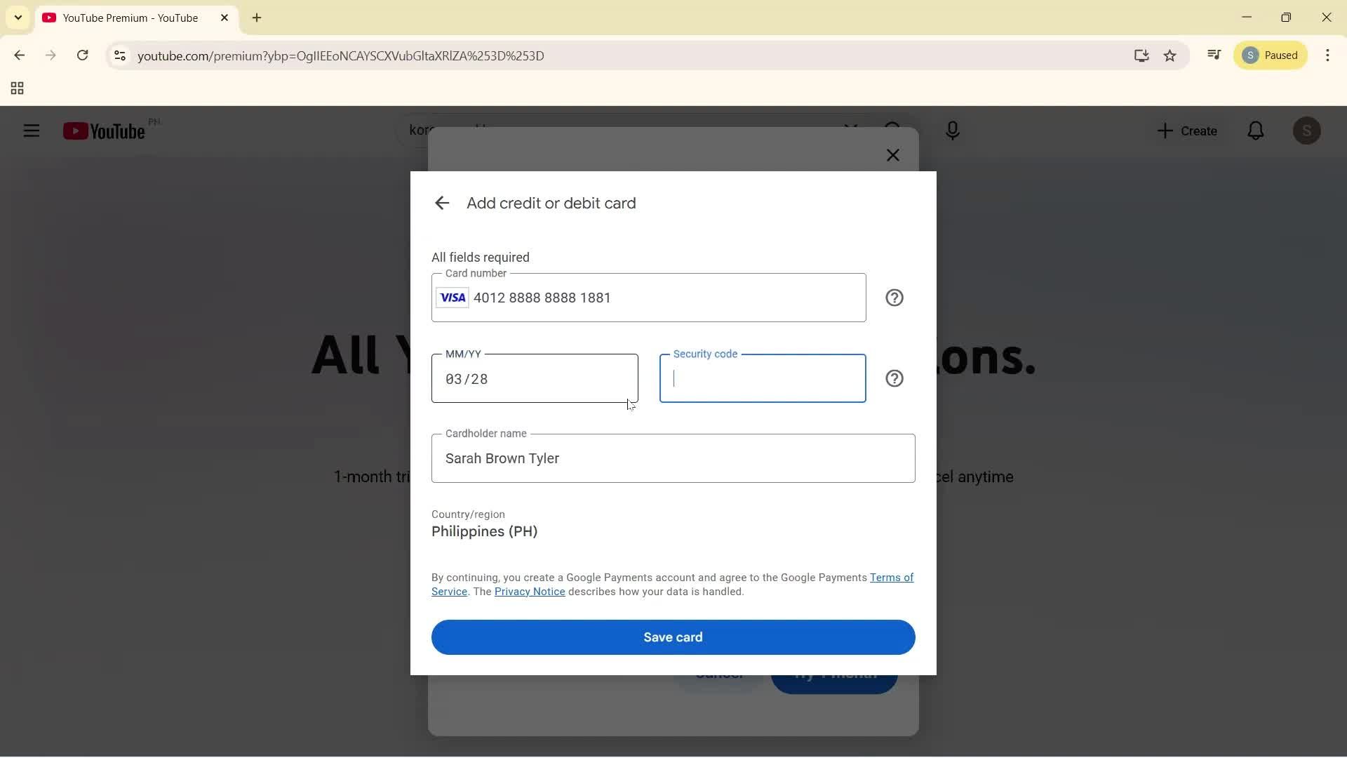 Upgrading your account screenshot