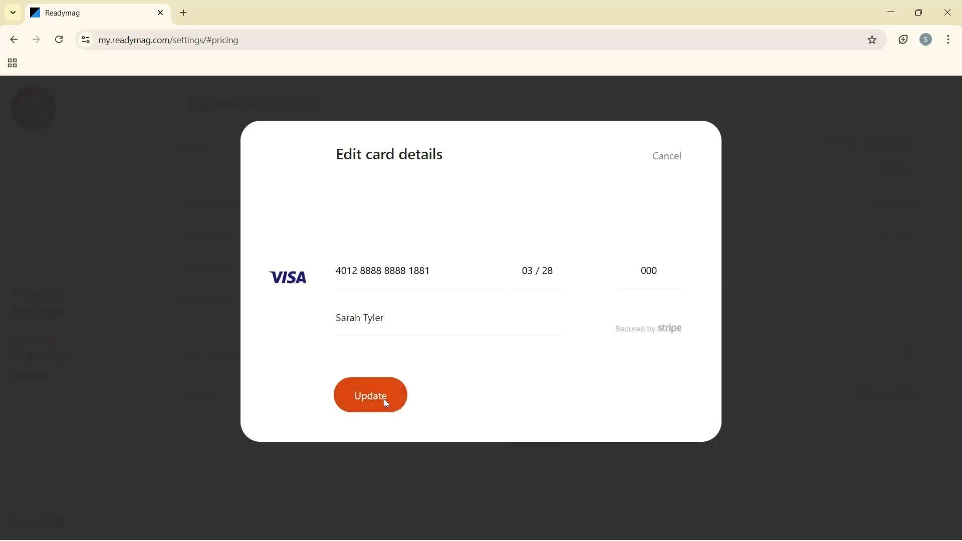 Upgrading your account screenshot