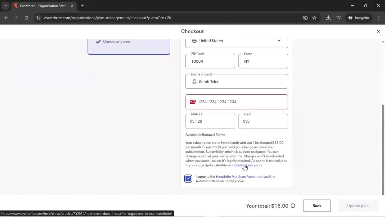 Upgrading your account screenshot