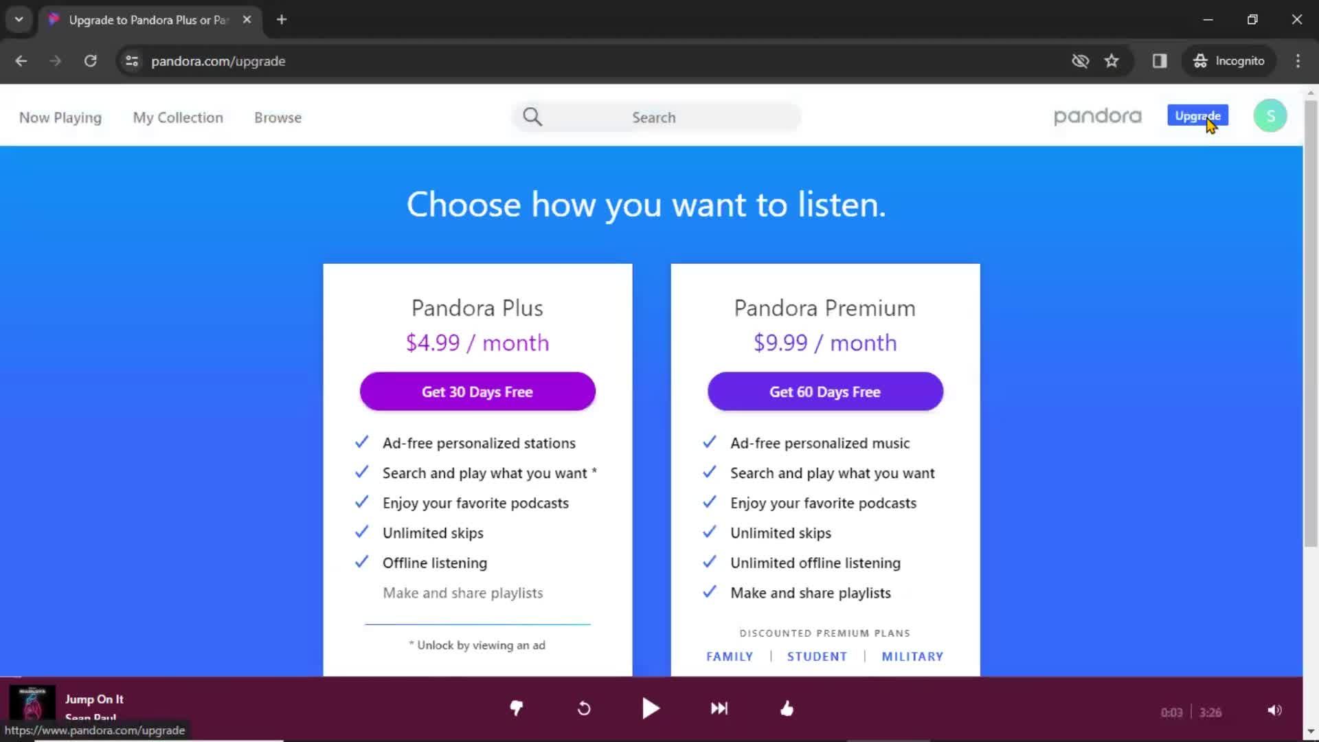 Upgrading your account on Pandora video thumbnail