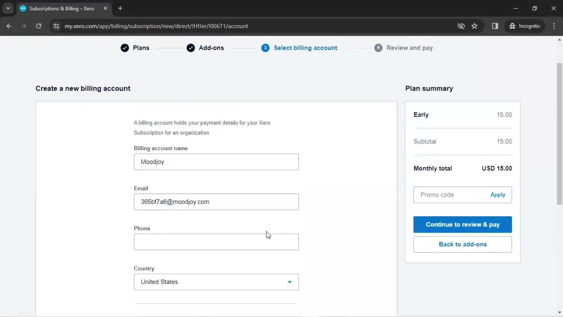Upgrading your account screenshot