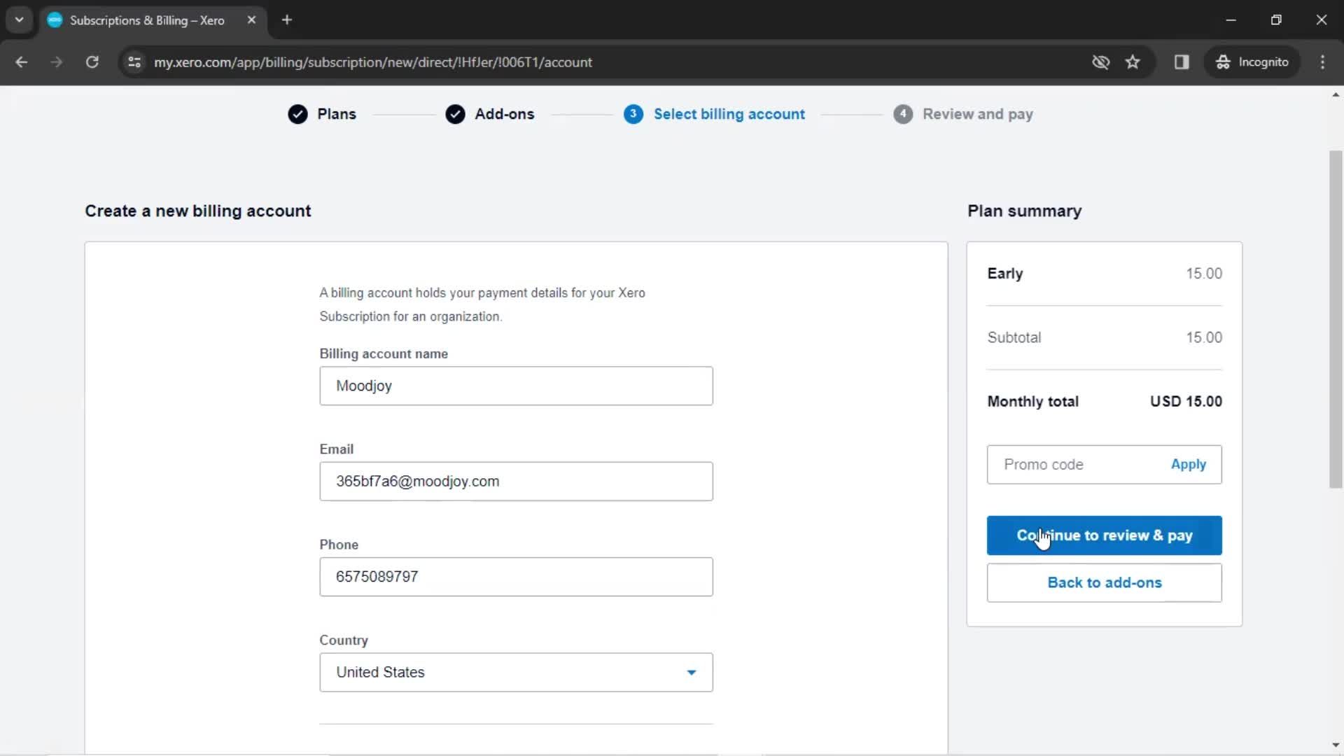 Upgrading your account screenshot