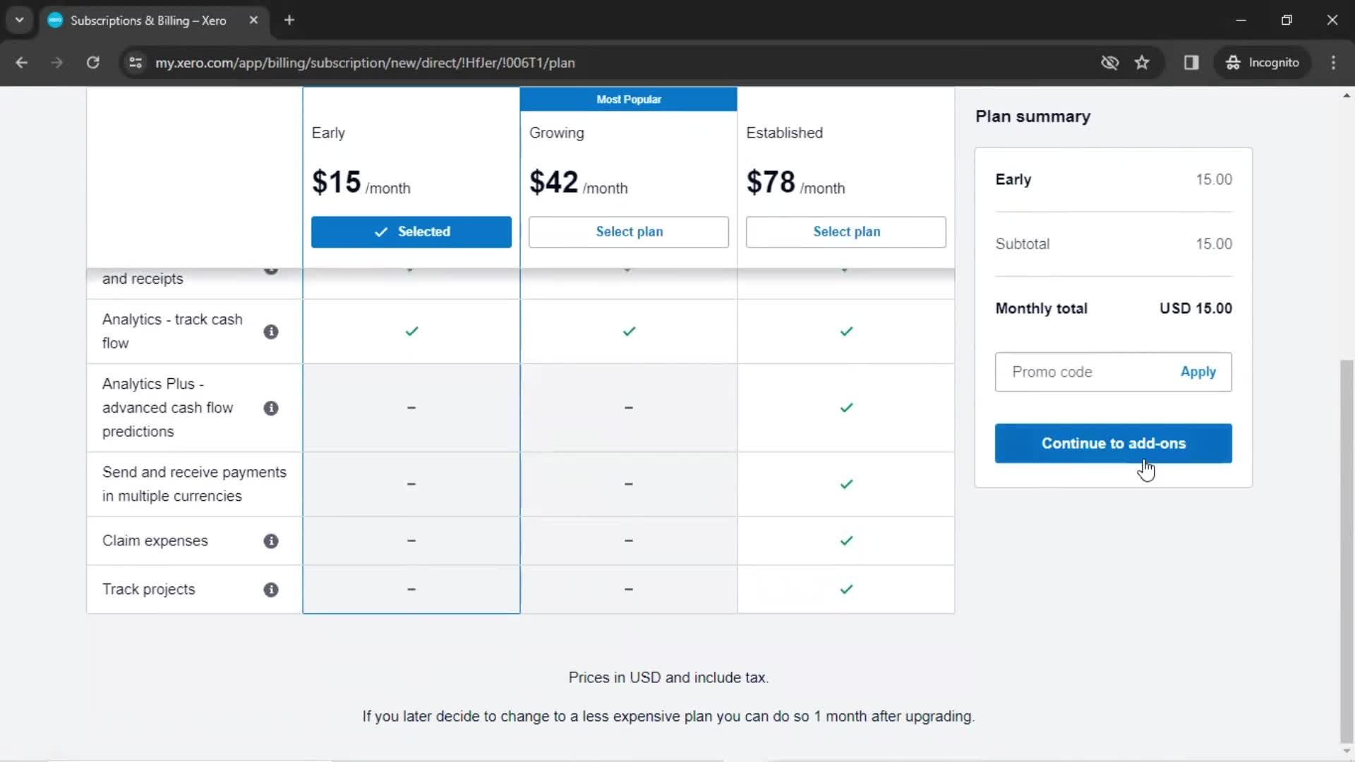 Upgrading your account screenshot