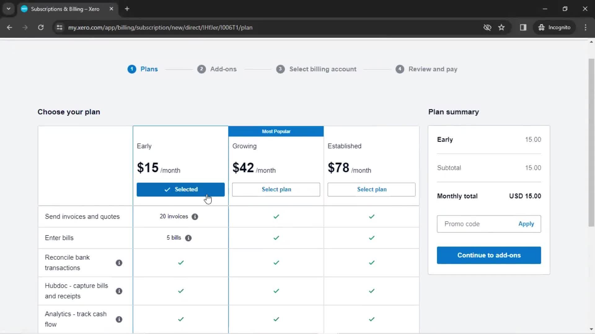 Upgrading your account screenshot