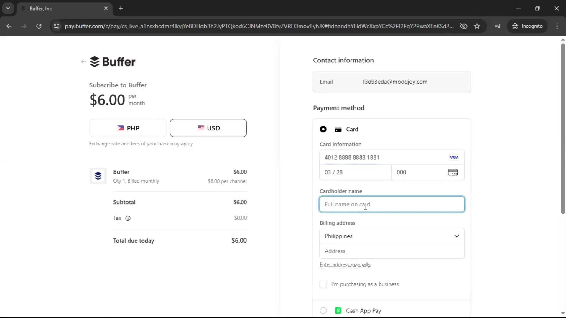 Upgrading your account screenshot