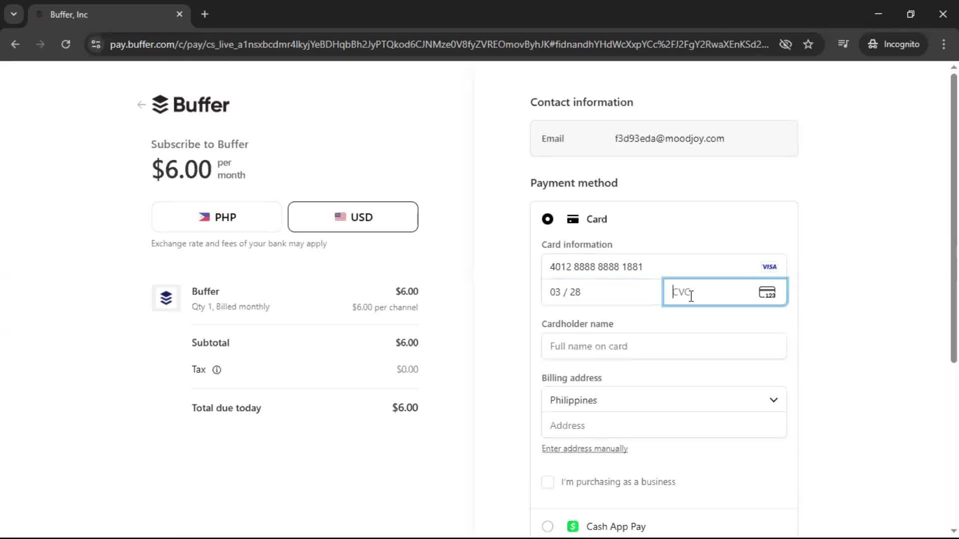 Upgrading your account screenshot
