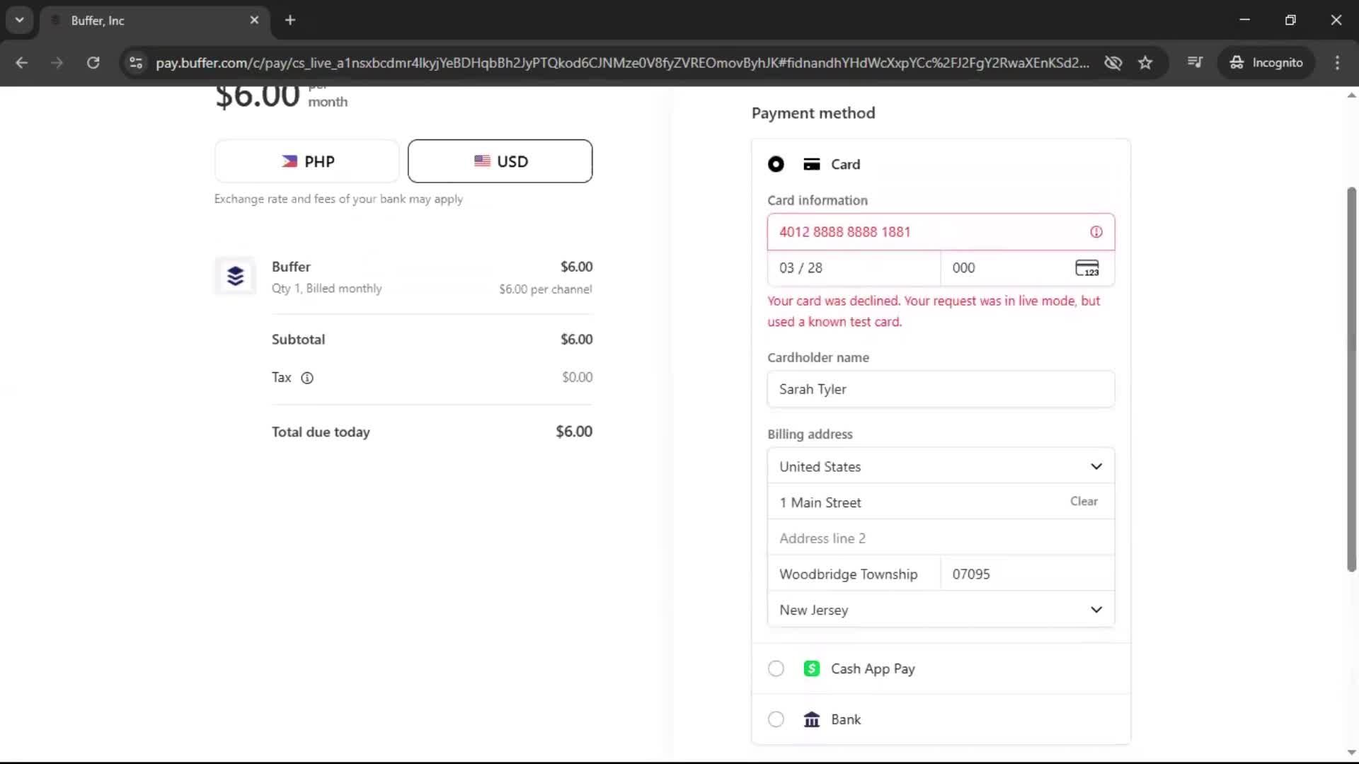 Upgrading your account screenshot