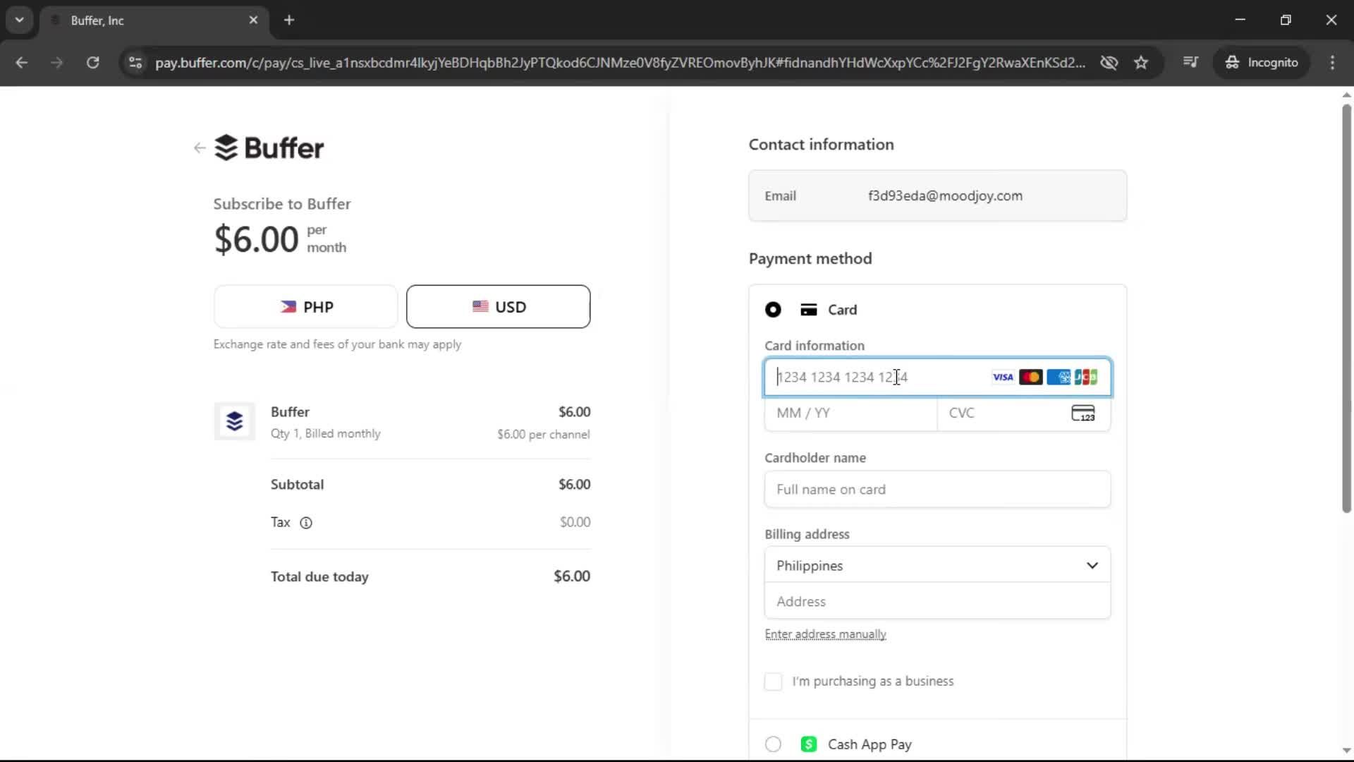 Upgrading your account screenshot