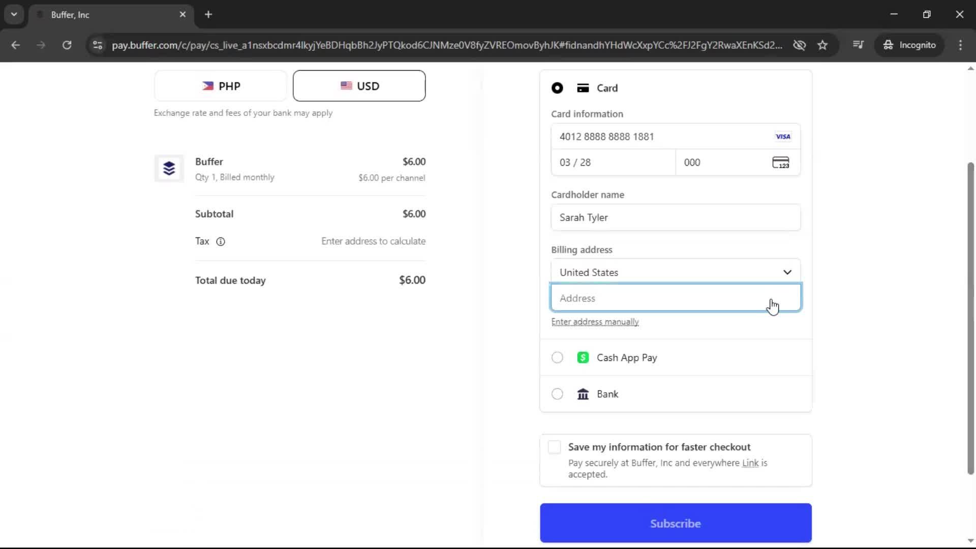 Upgrading your account screenshot