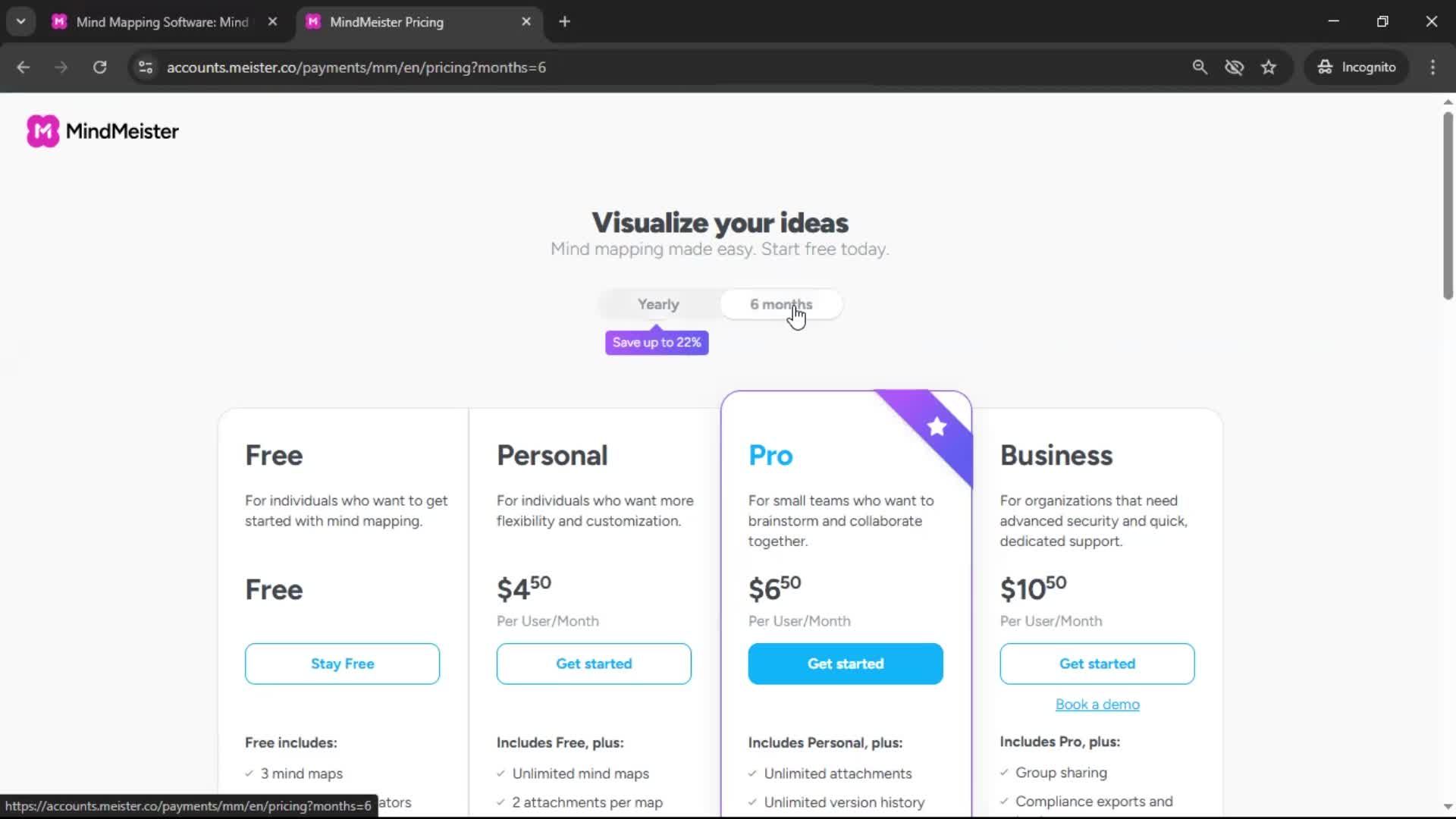 Upgrading your account screenshot