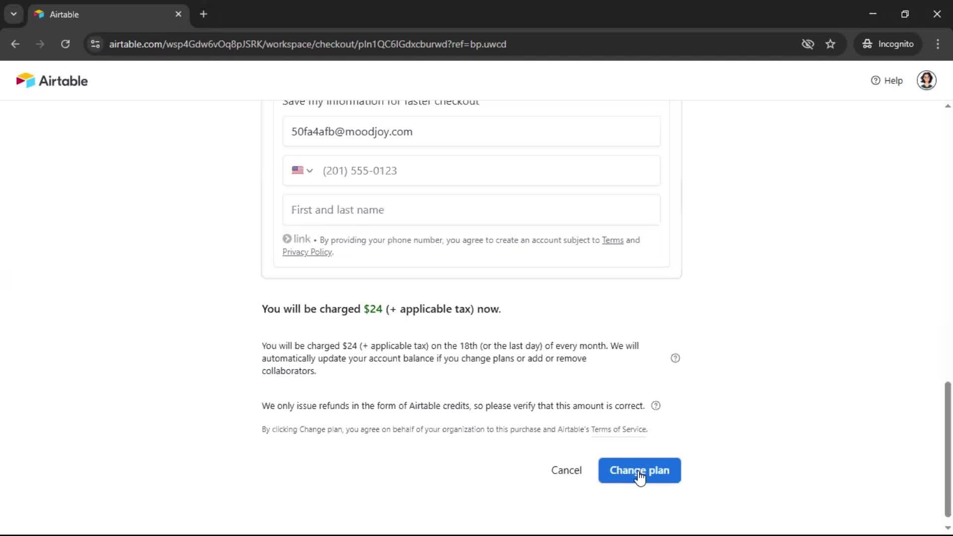 Upgrading your account screenshot