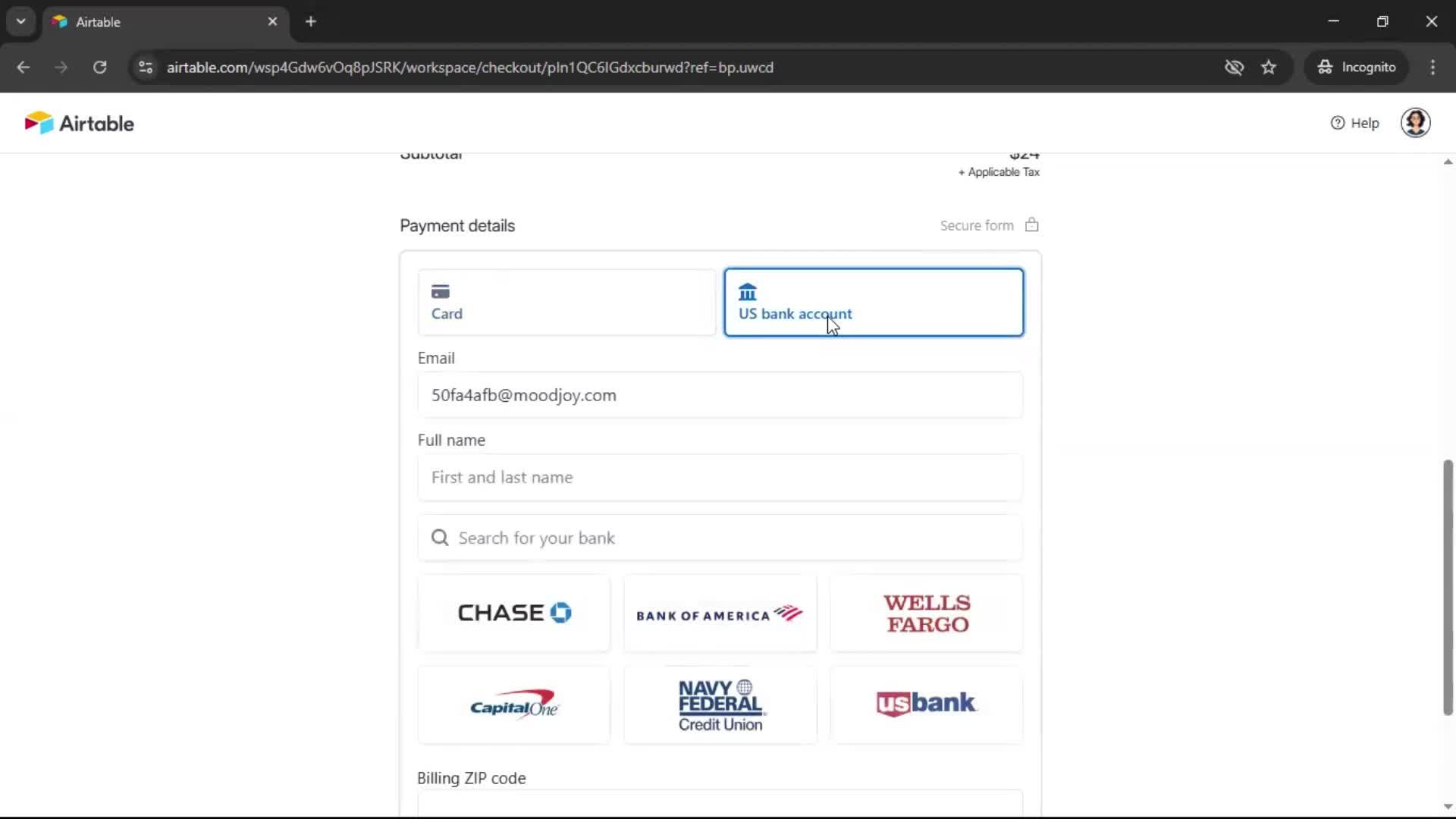 Upgrading your account screenshot