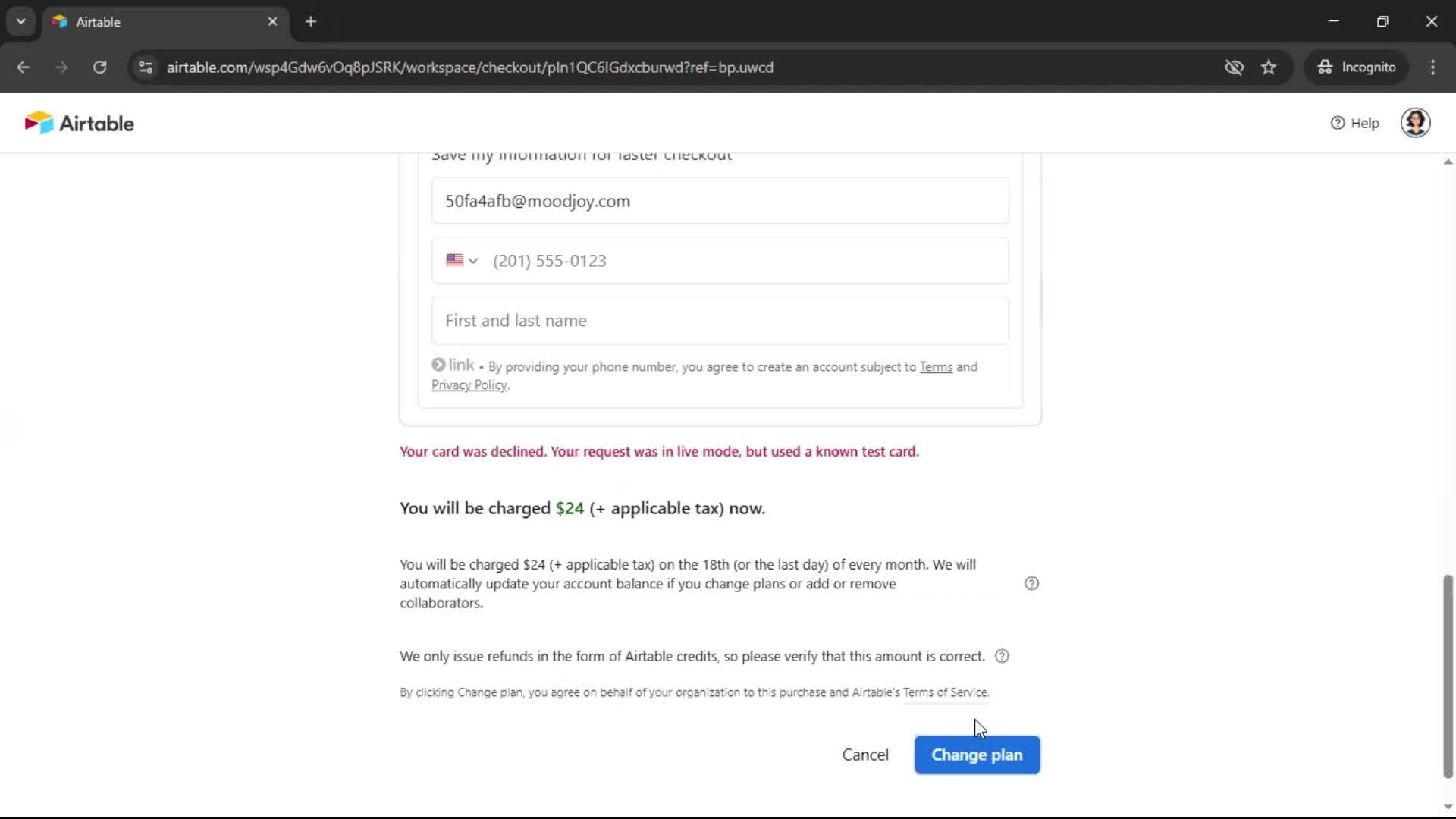 Upgrading your account screenshot