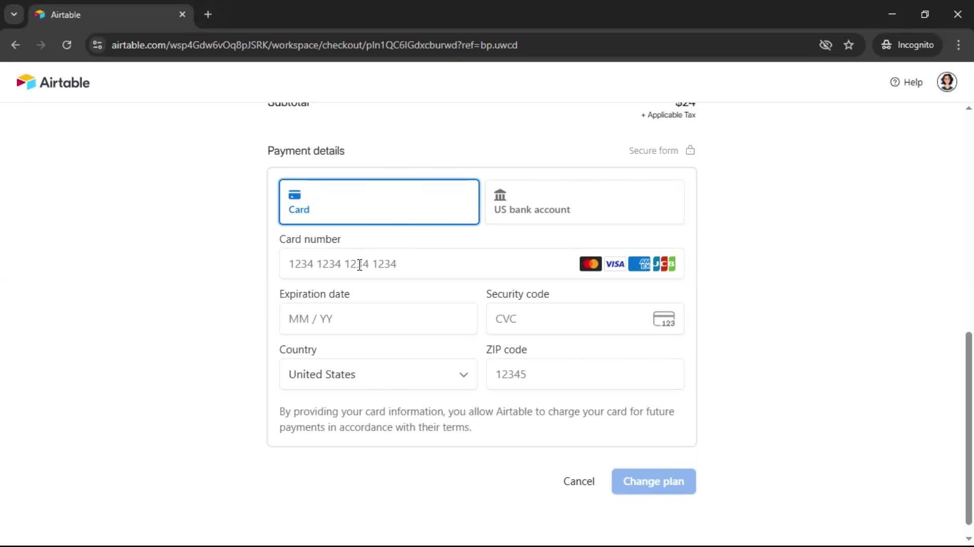 Upgrading your account screenshot