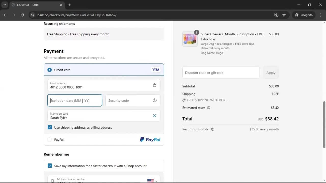 Upgrading your account screenshot