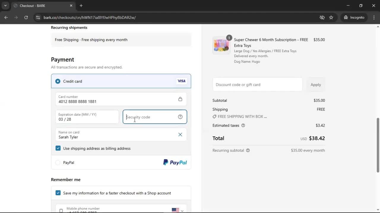 Upgrading your account screenshot