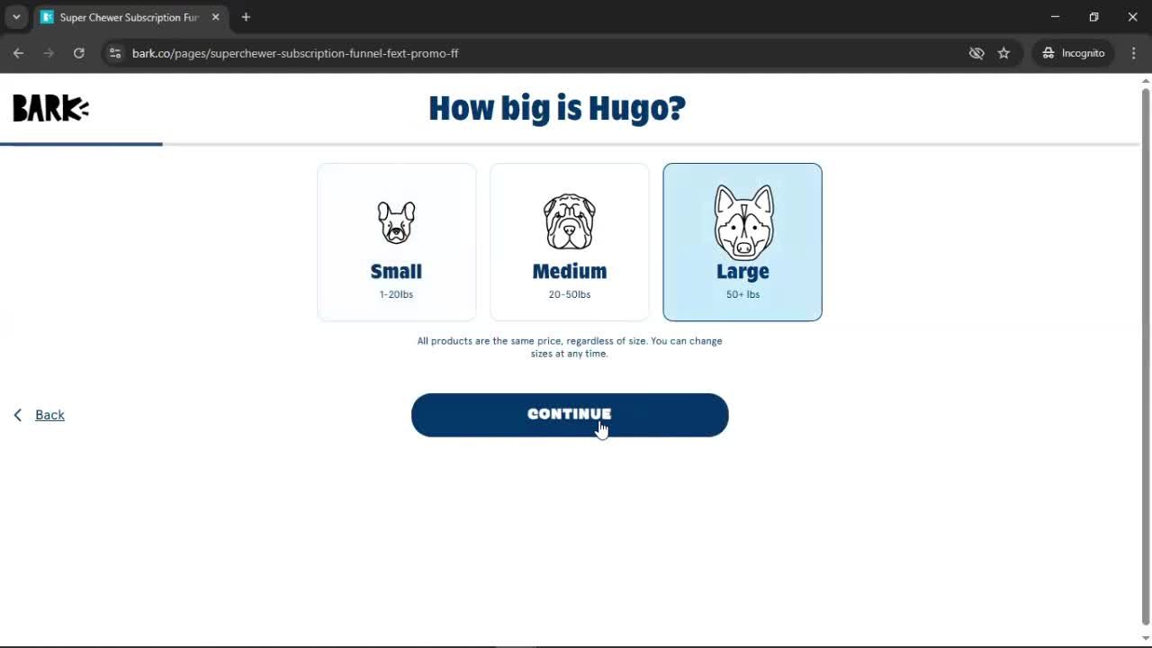 Upgrading your account screenshot