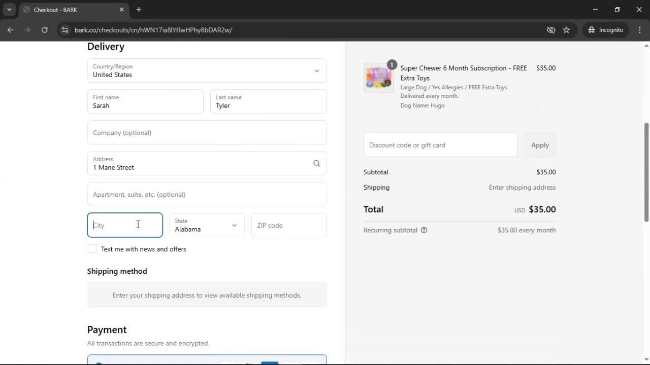 Upgrading your account screenshot