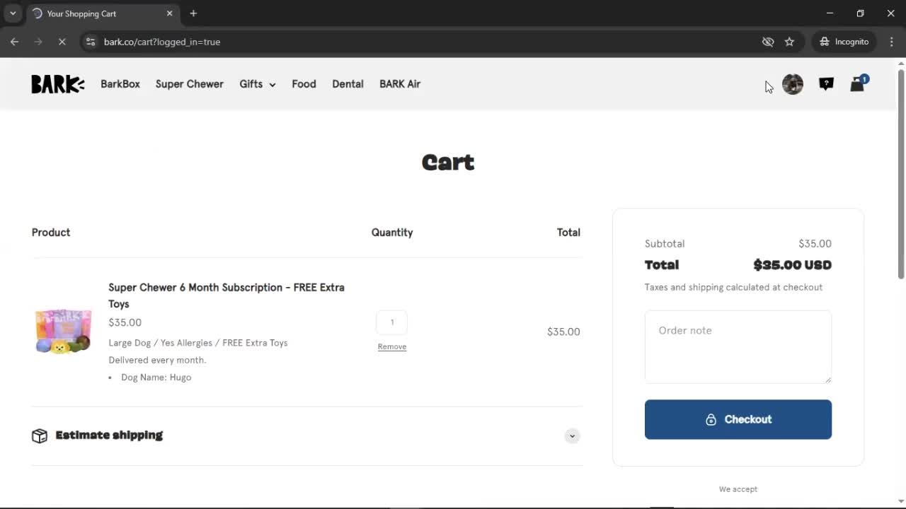 Upgrading your account screenshot