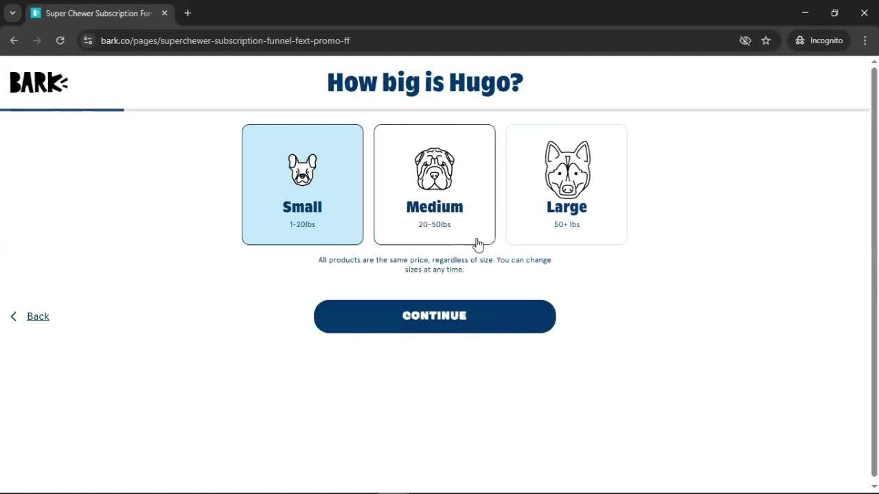 Upgrading your account screenshot