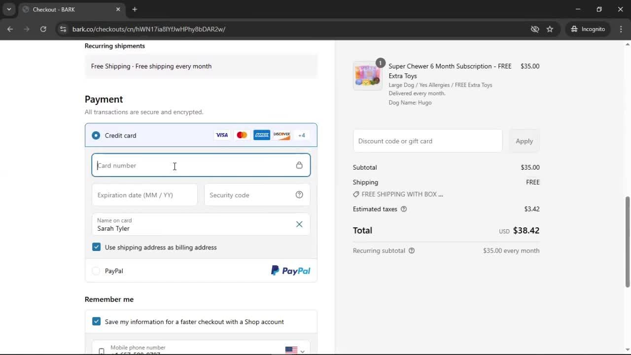 Upgrading your account screenshot
