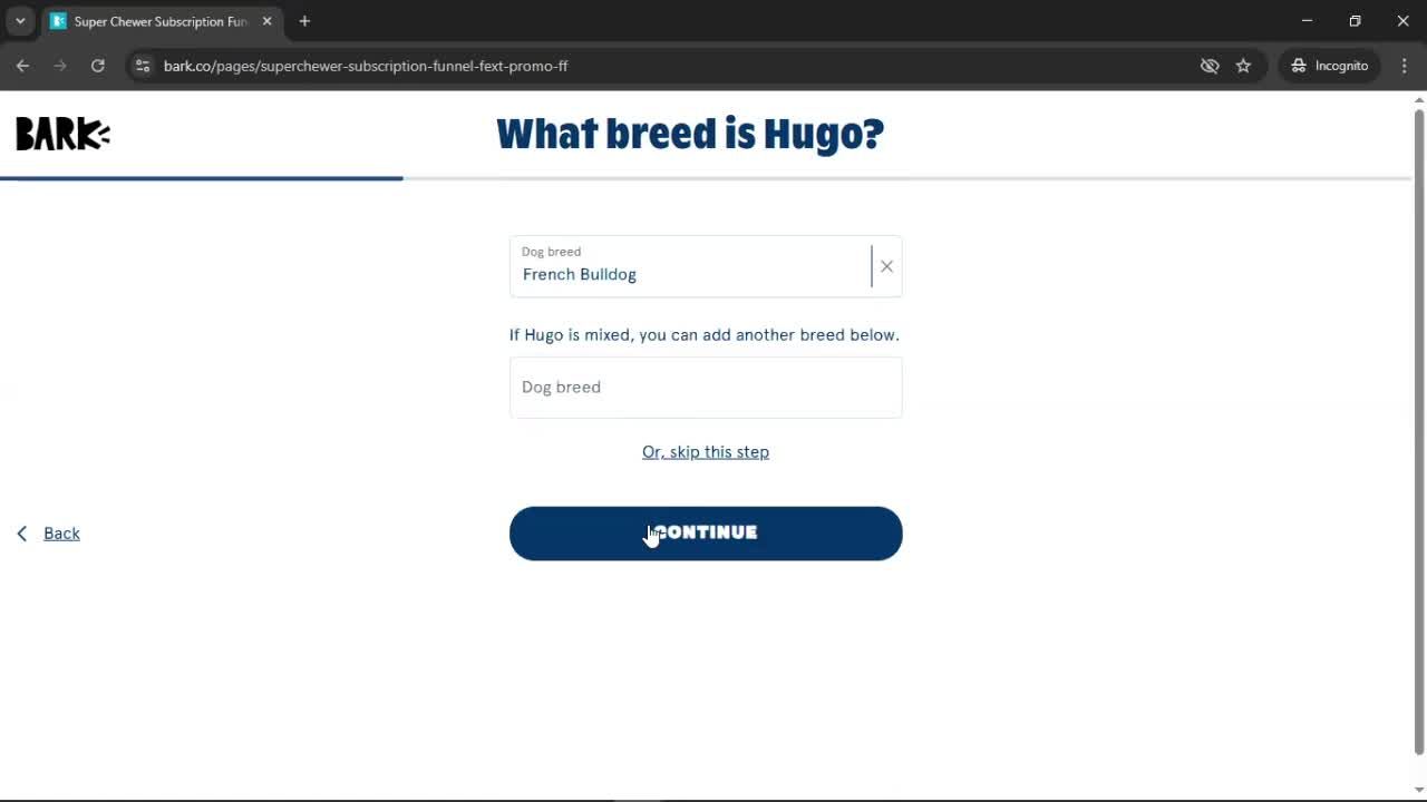 Upgrading your account screenshot