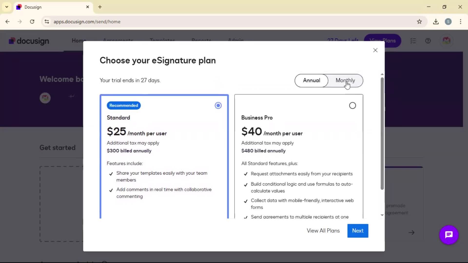 Upgrading your account on Docusign video thumbnail