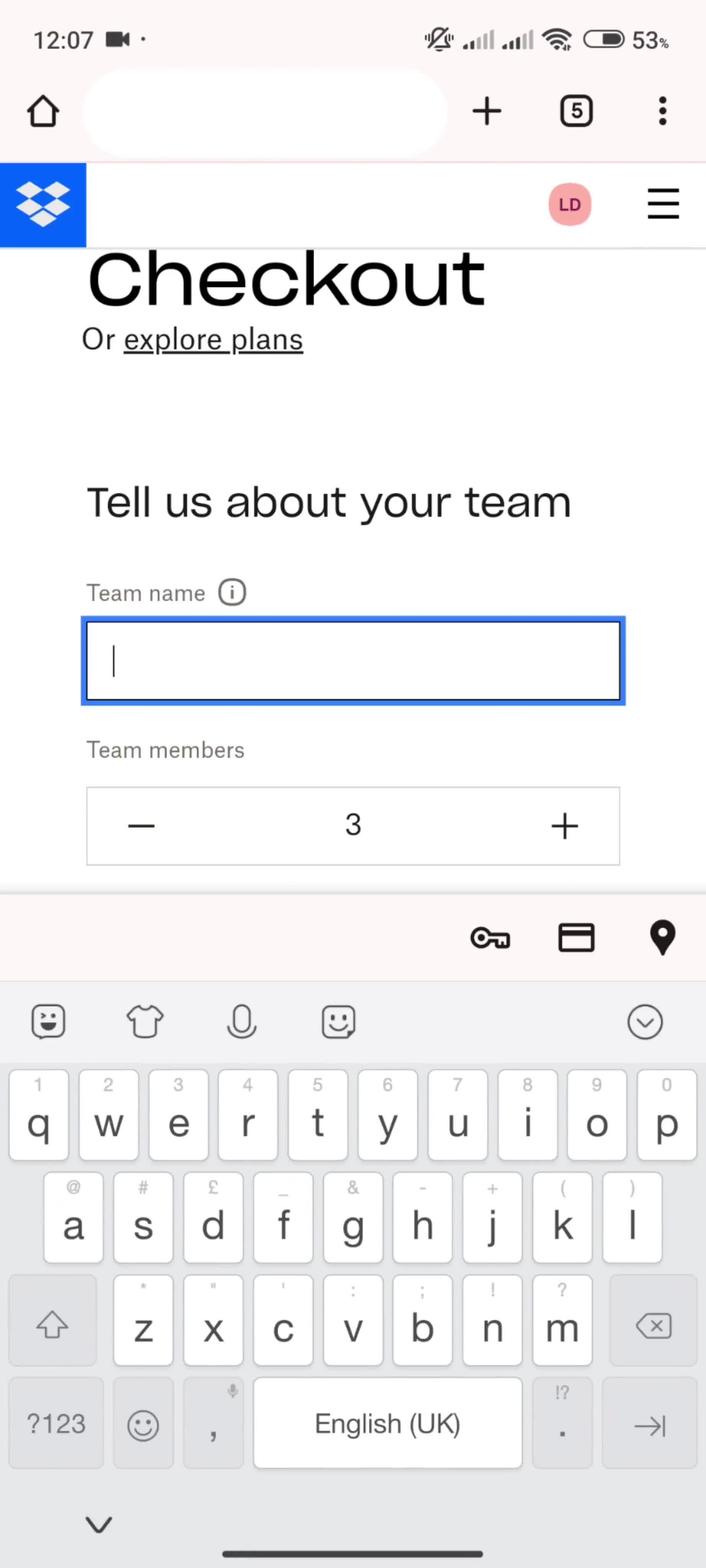 Upgrading your account screenshot