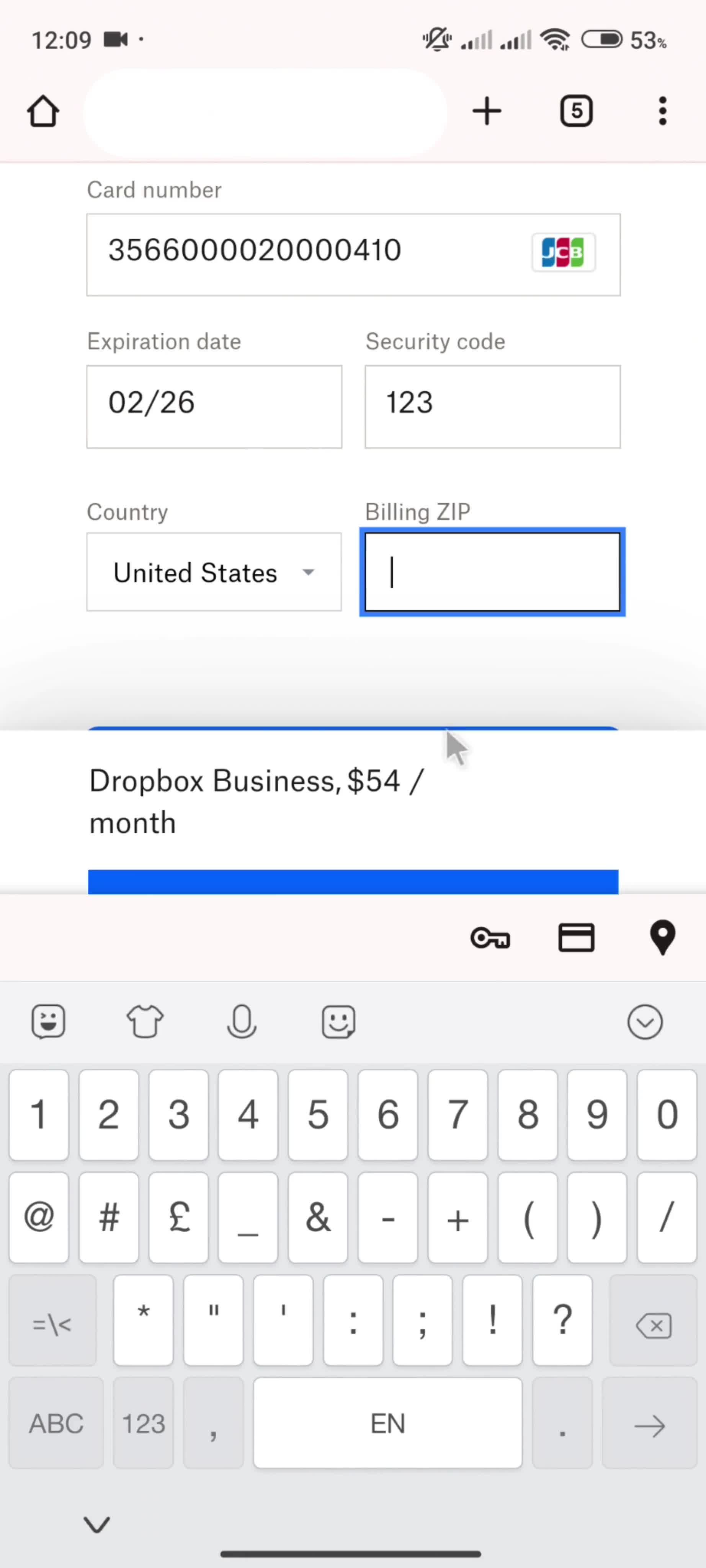 Upgrading your account screenshot