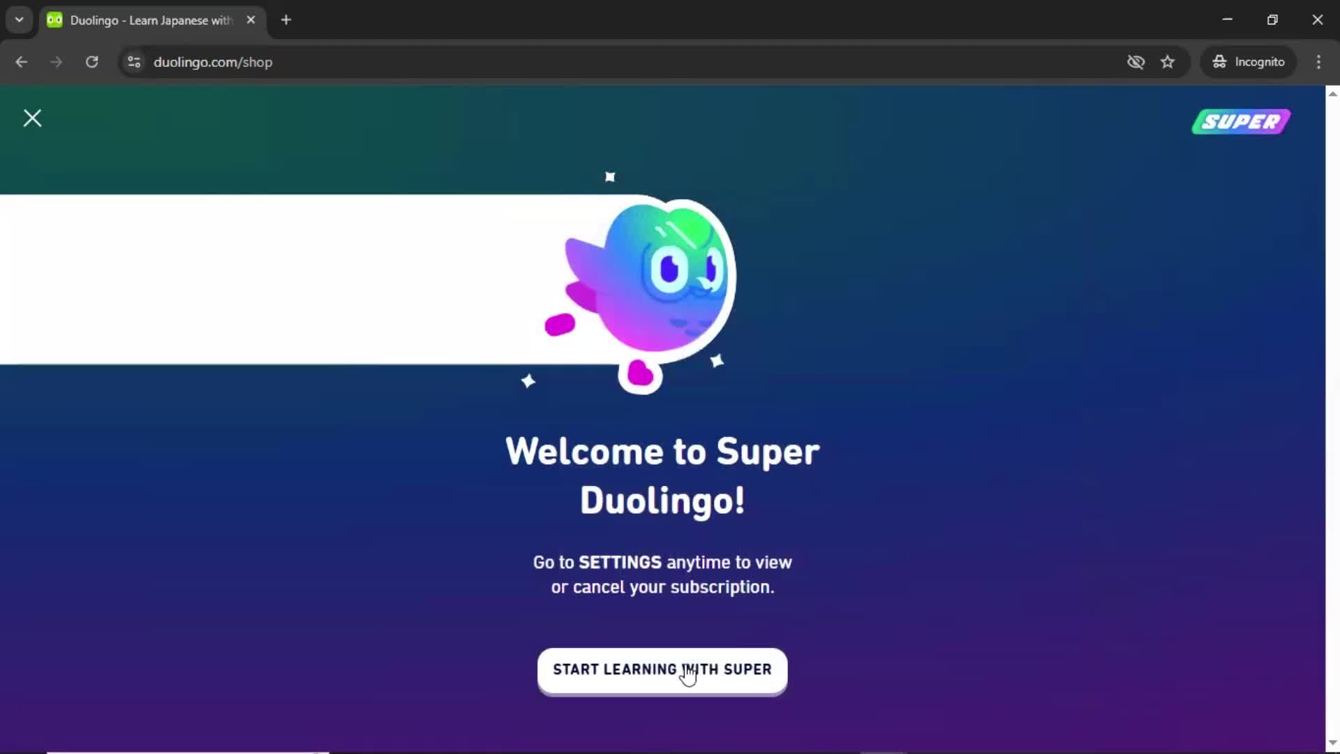 Upgrading your account screenshot