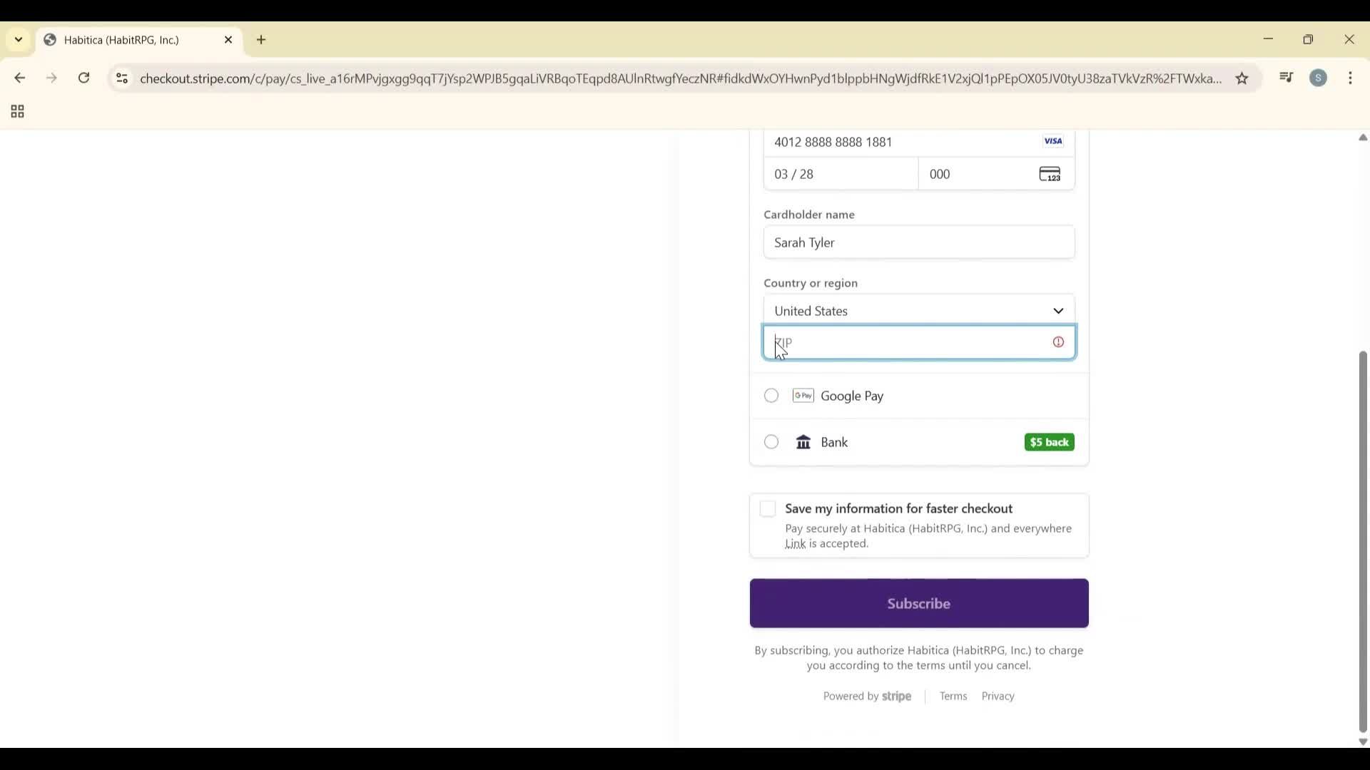 Upgrading your account screenshot