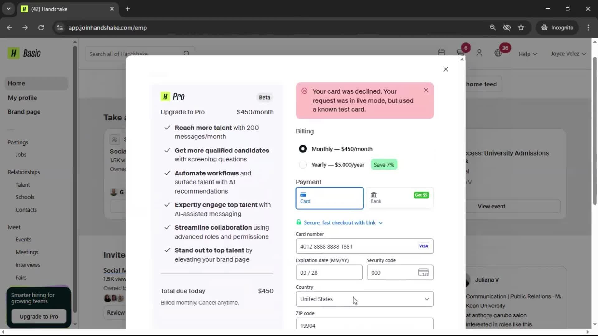 Upgrading your account on Handshake video thumbnail