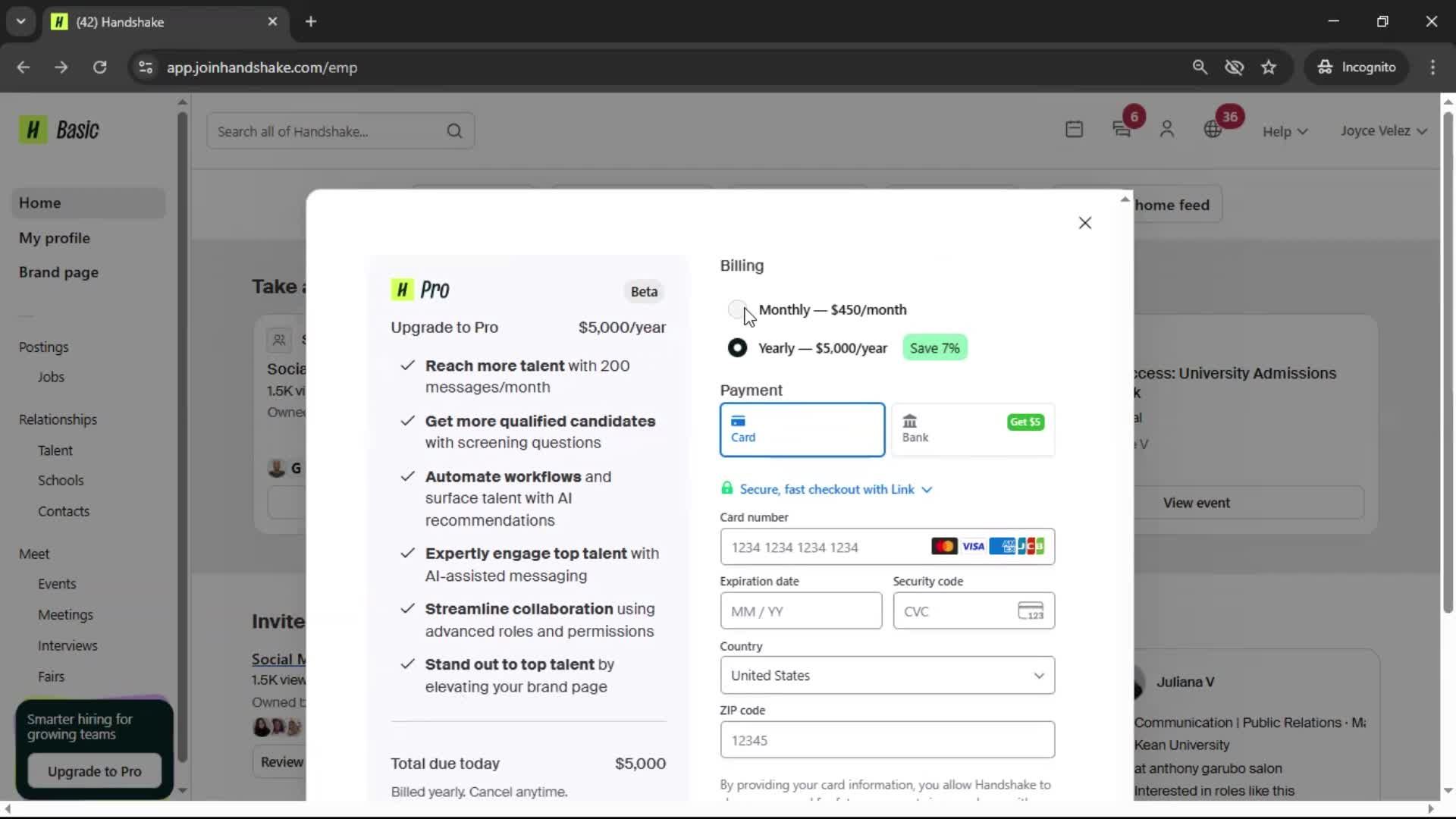 Upgrading your account on Handshake video thumbnail