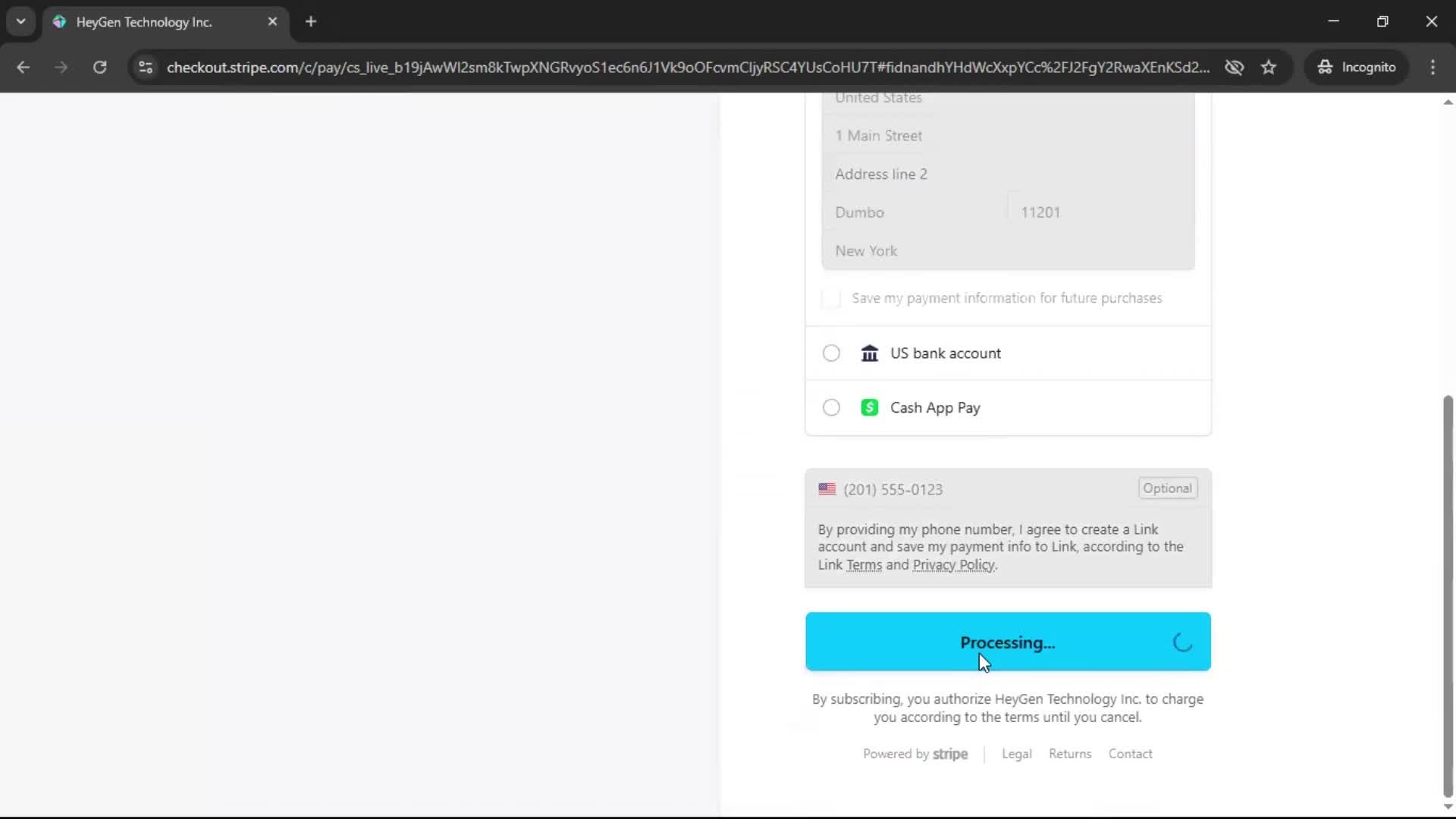 Upgrading your account screenshot