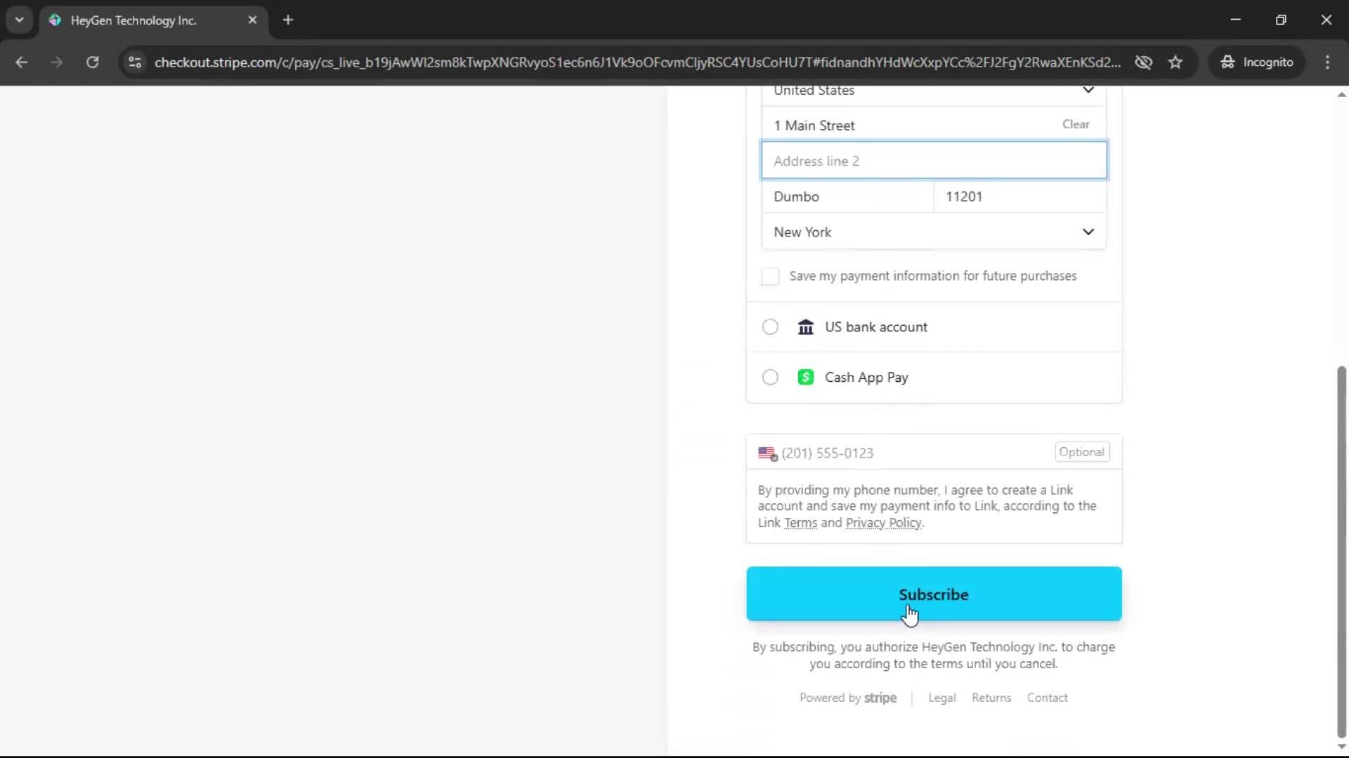Upgrading your account screenshot