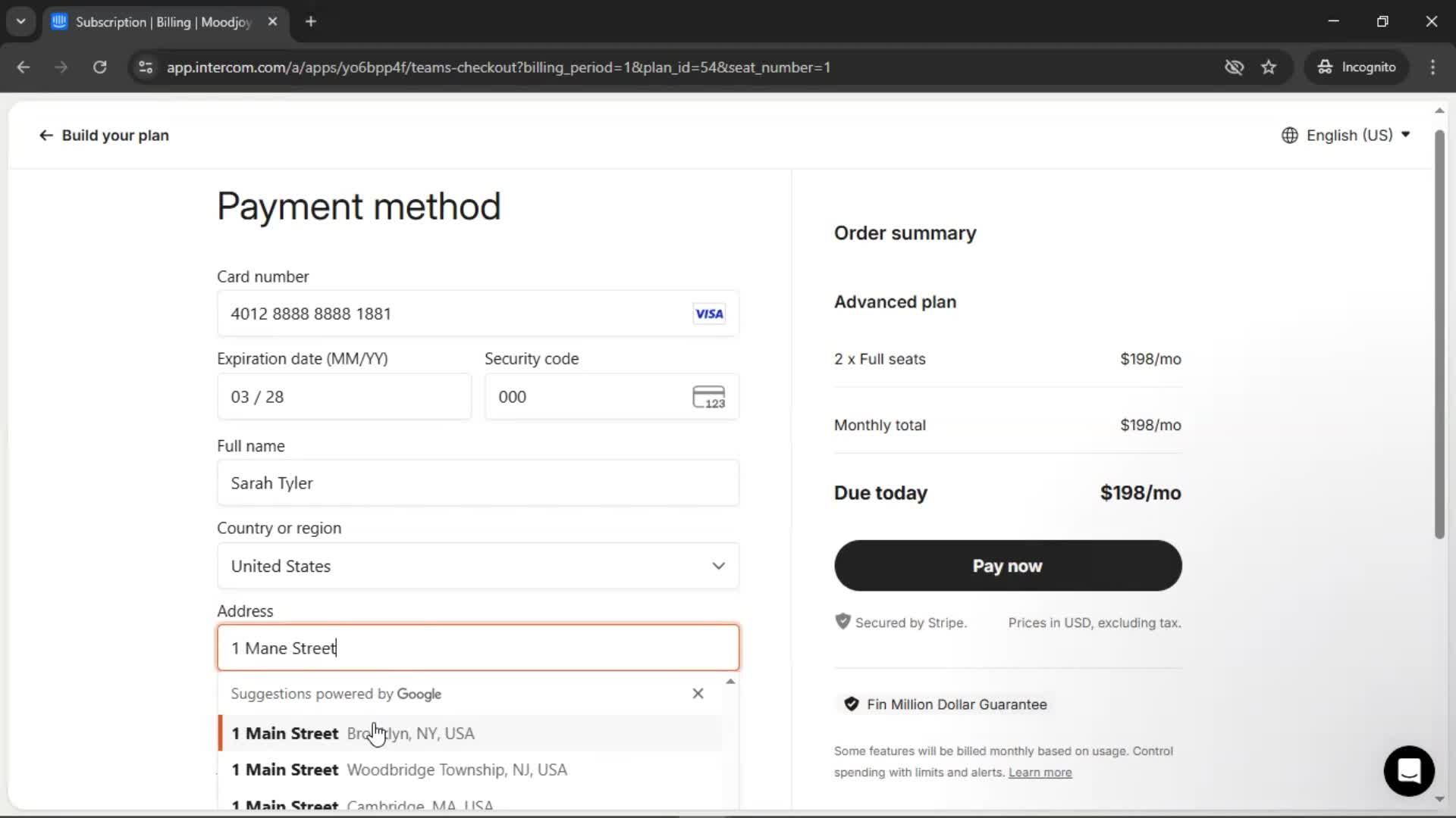 Upgrading your account screenshot