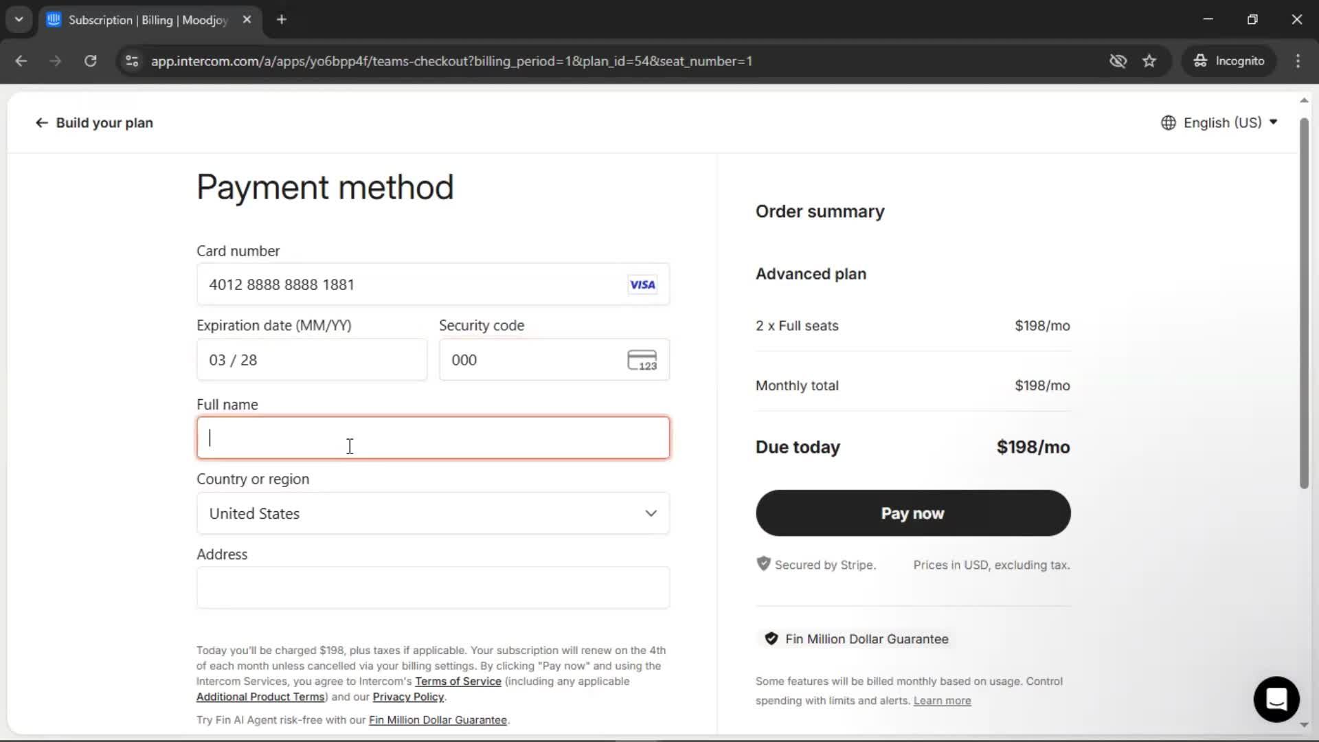 Upgrading your account screenshot