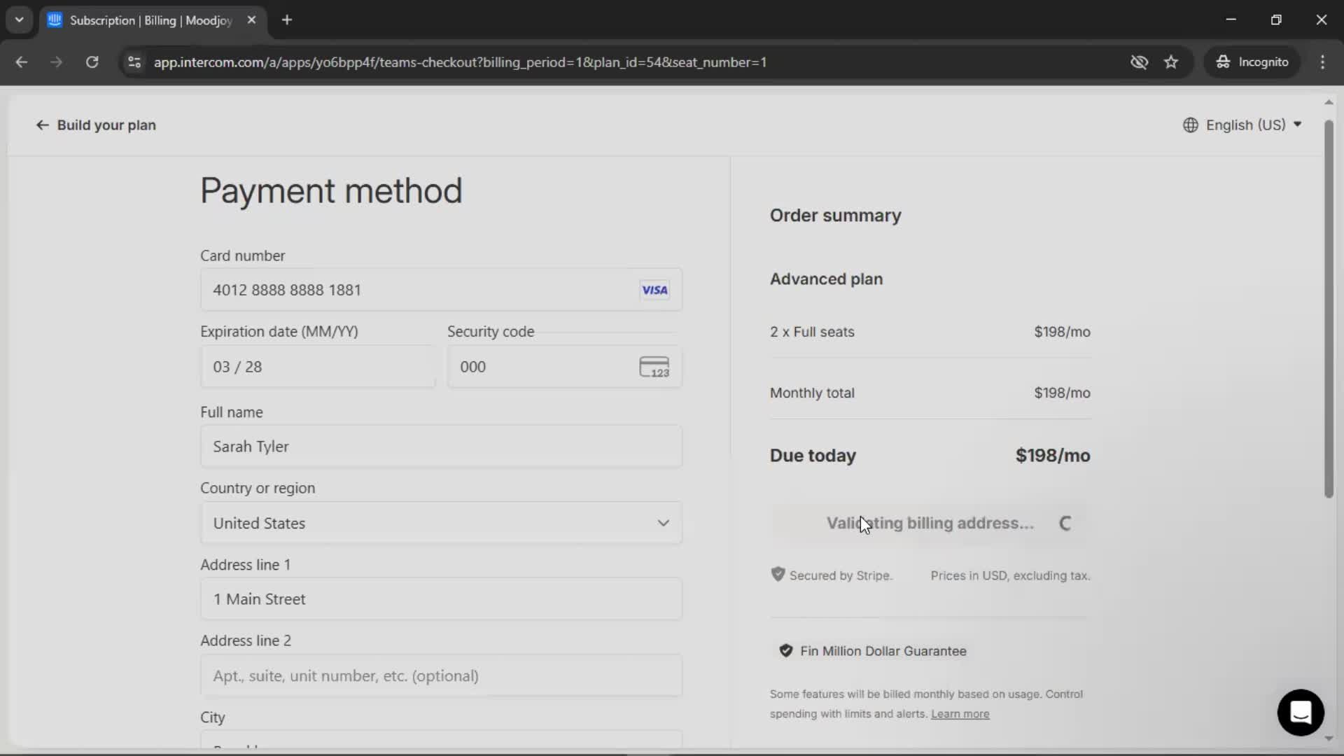 Upgrading your account screenshot