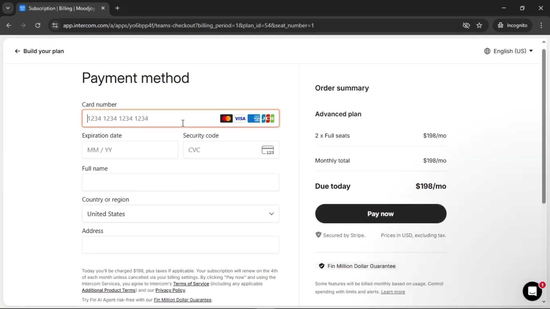 Upgrading your account screenshot
