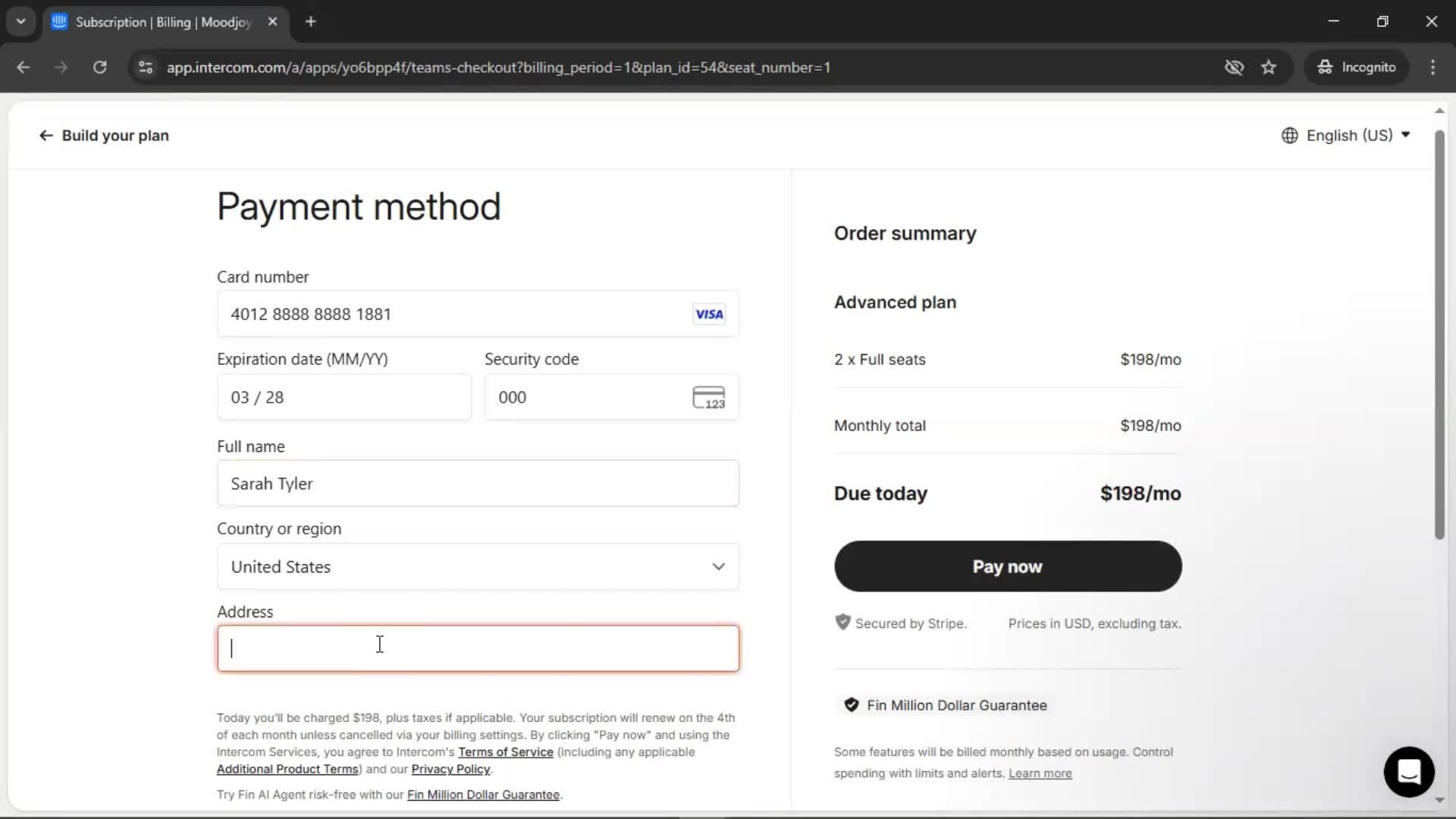 Upgrading your account screenshot