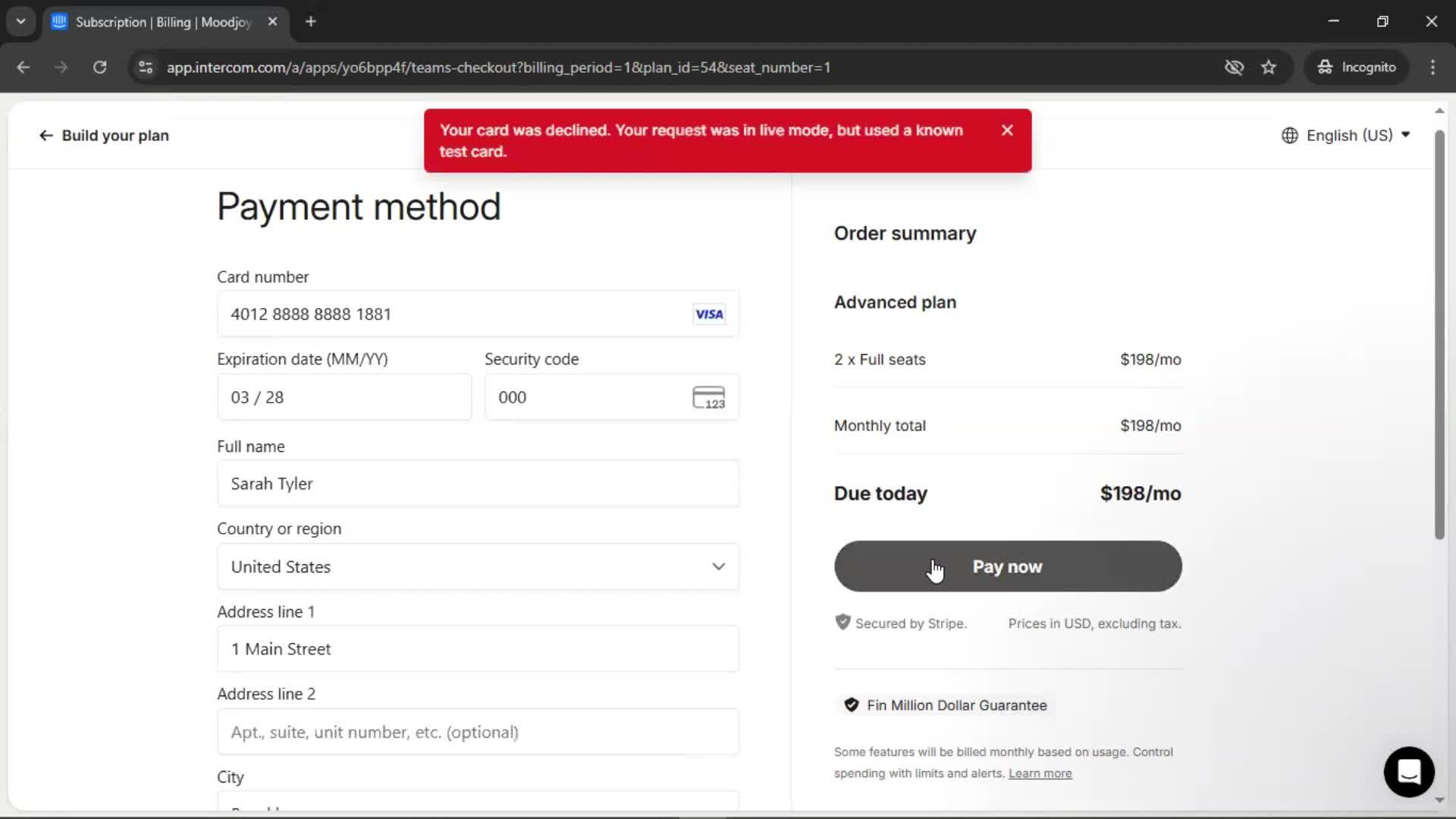 Upgrading your account screenshot