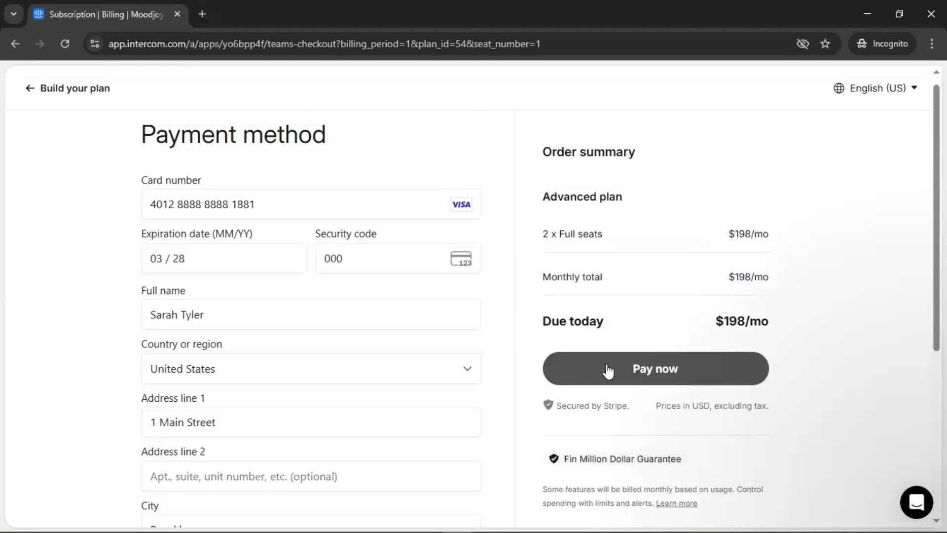 Upgrading your account screenshot