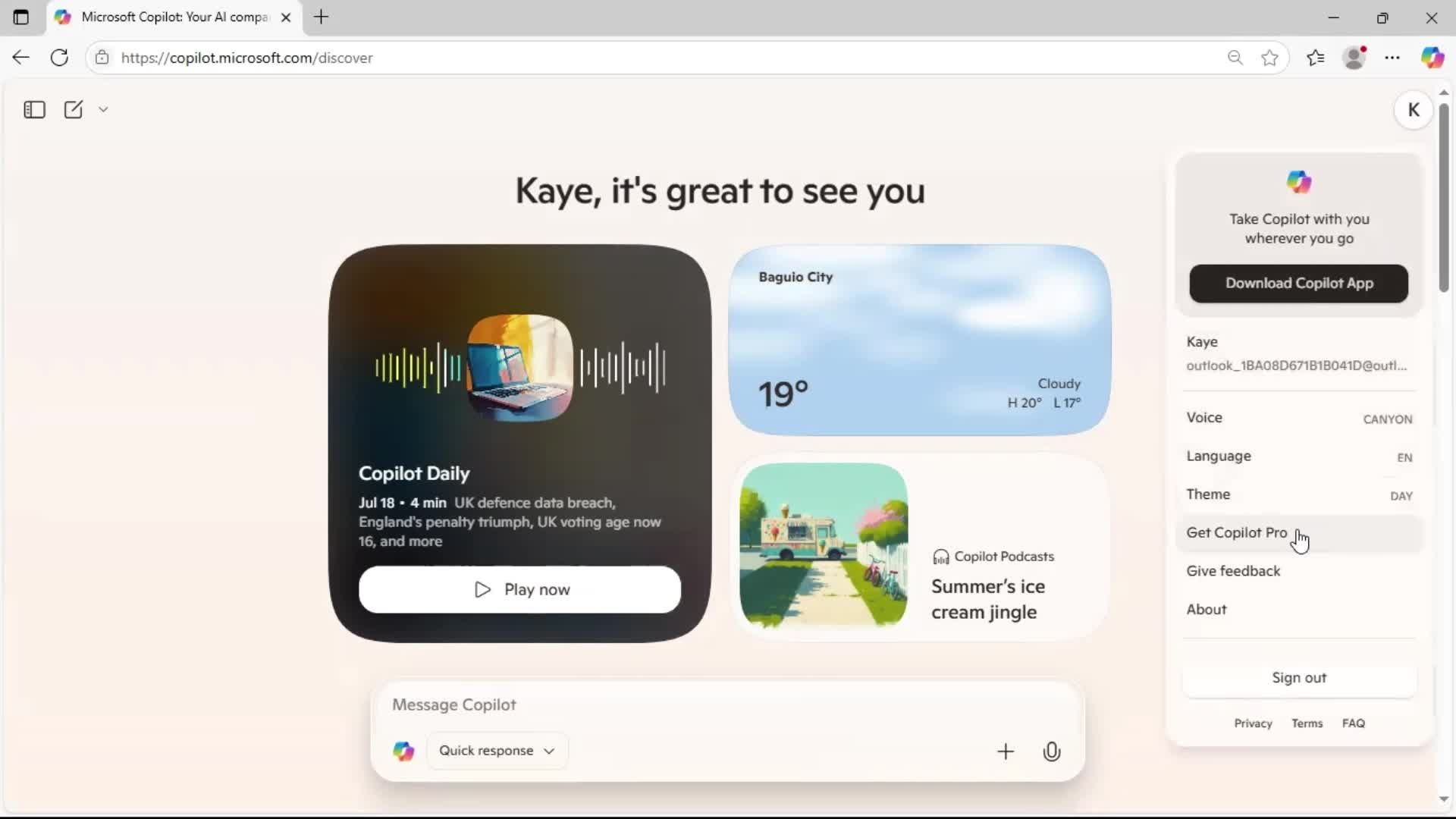 Upgrading your account screenshot
