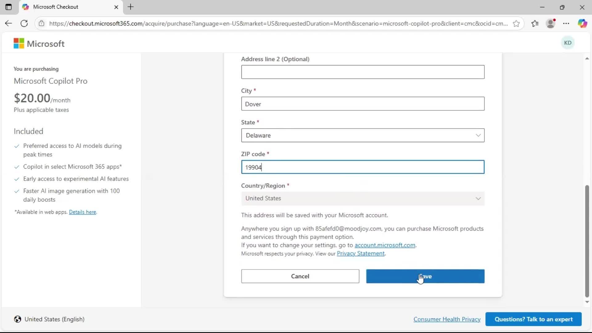 Upgrading your account screenshot