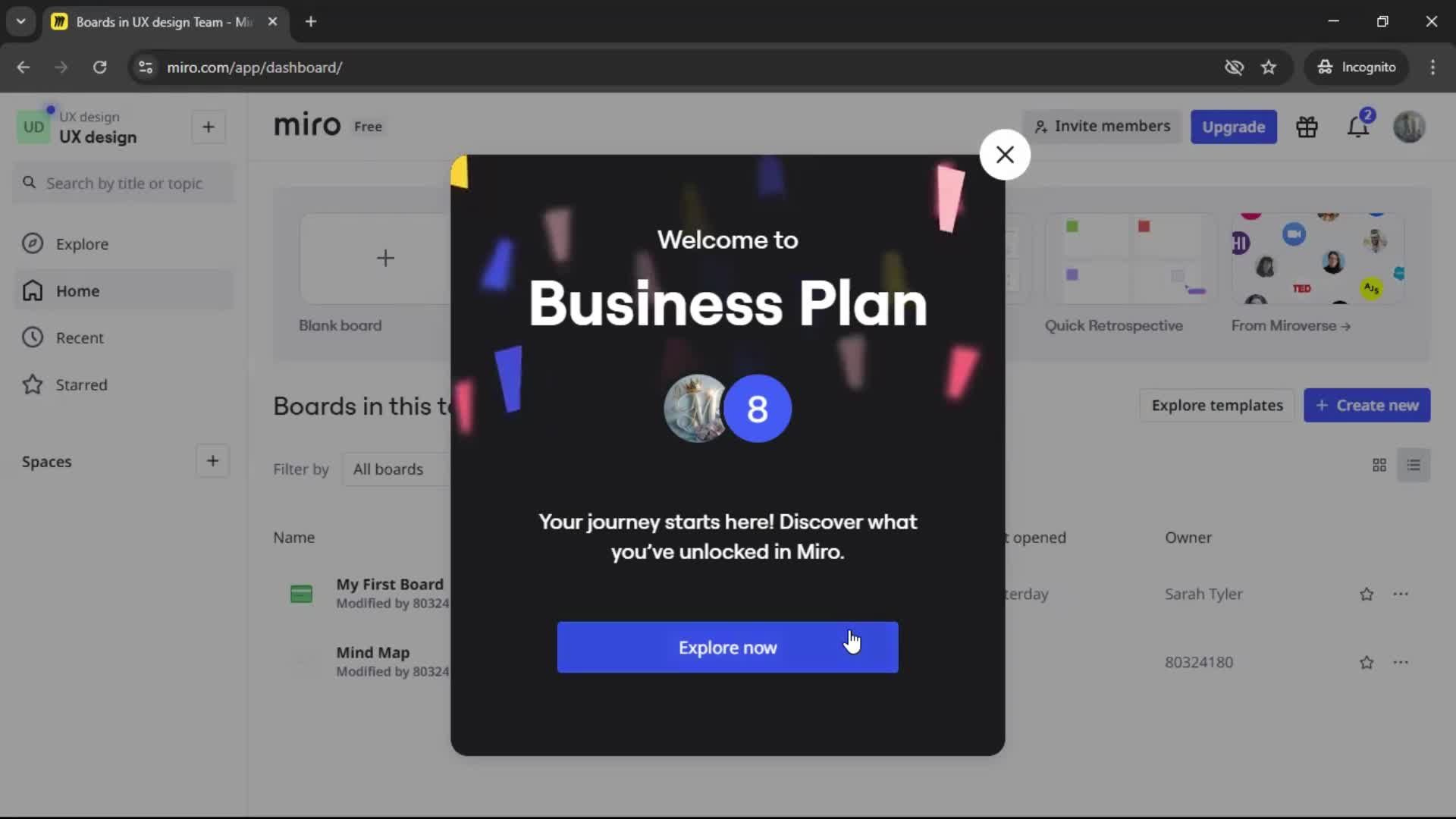 Upgrading your account screenshot