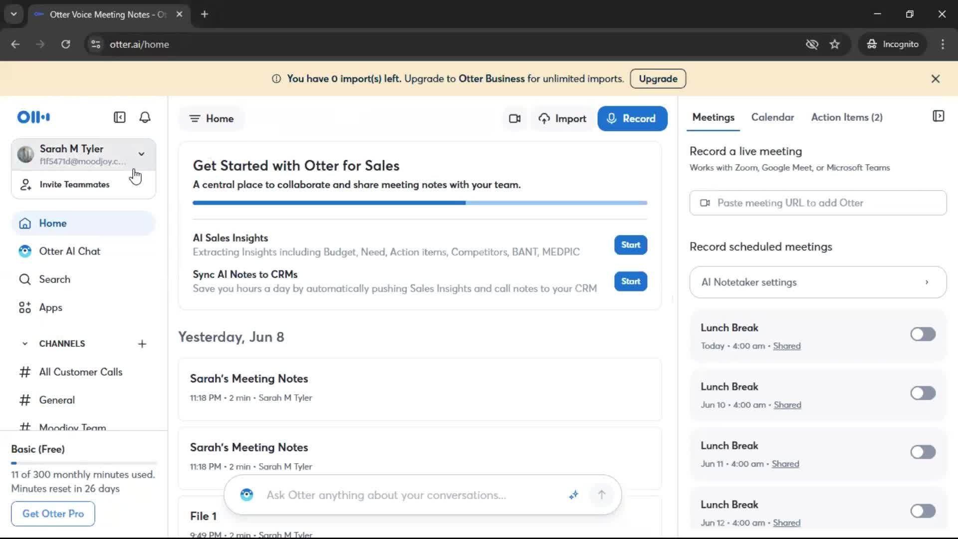Upgrading your account screenshot