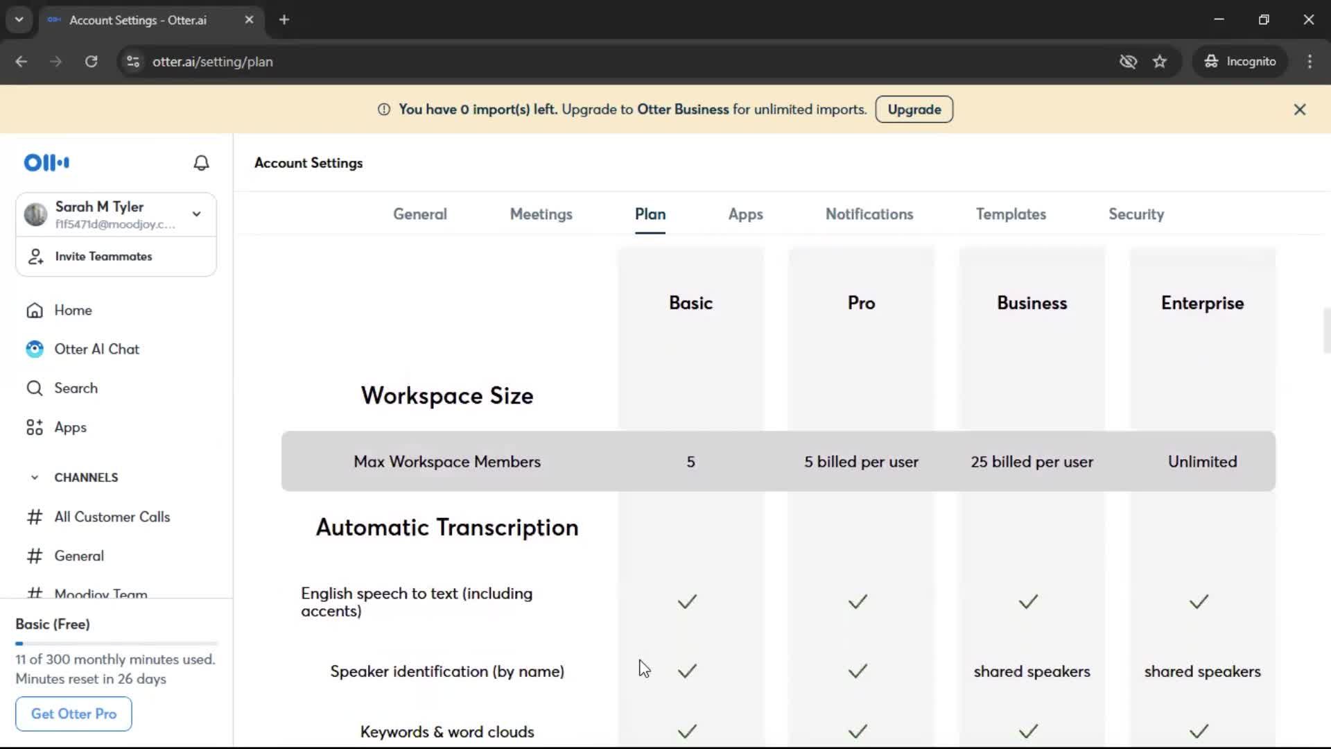 Upgrading your account screenshot