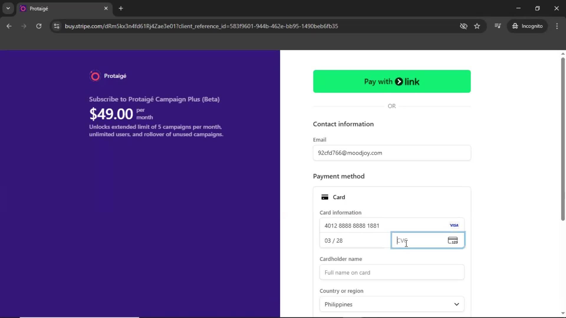 Upgrading your account screenshot