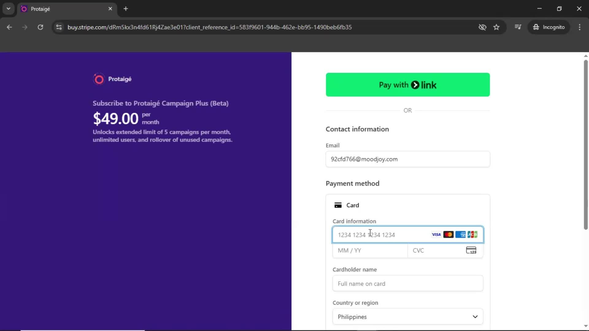 Upgrading your account screenshot