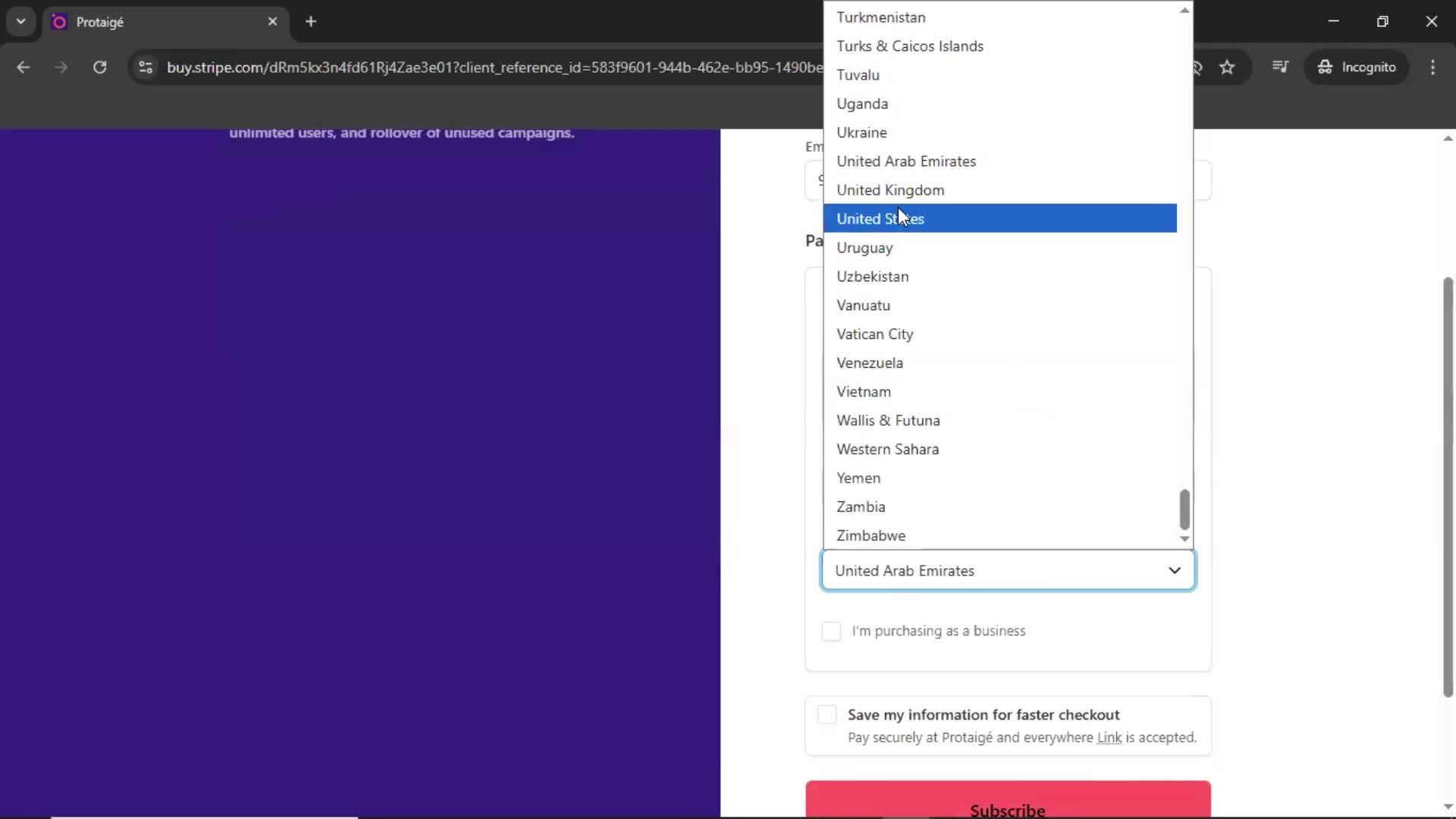 Upgrading your account screenshot